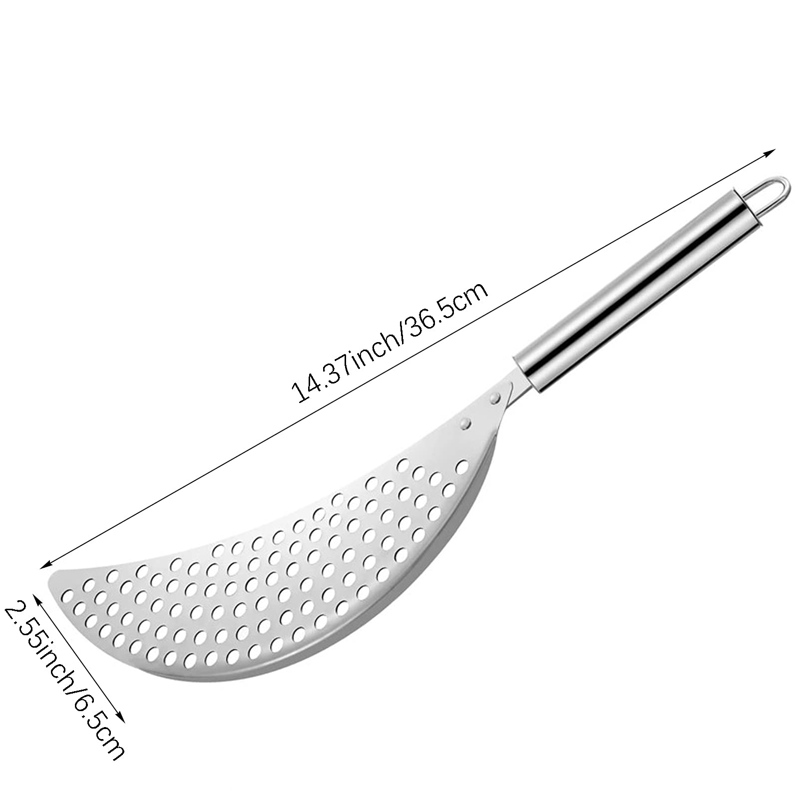 2-Pack Stainless Steel Crescent Pot Strainer with Handle - Pasta & Grease Drainer Insert for Various Pots & Pans - Perfect for Kitchen Cooking, Draining Pasta, and Frying Foods
