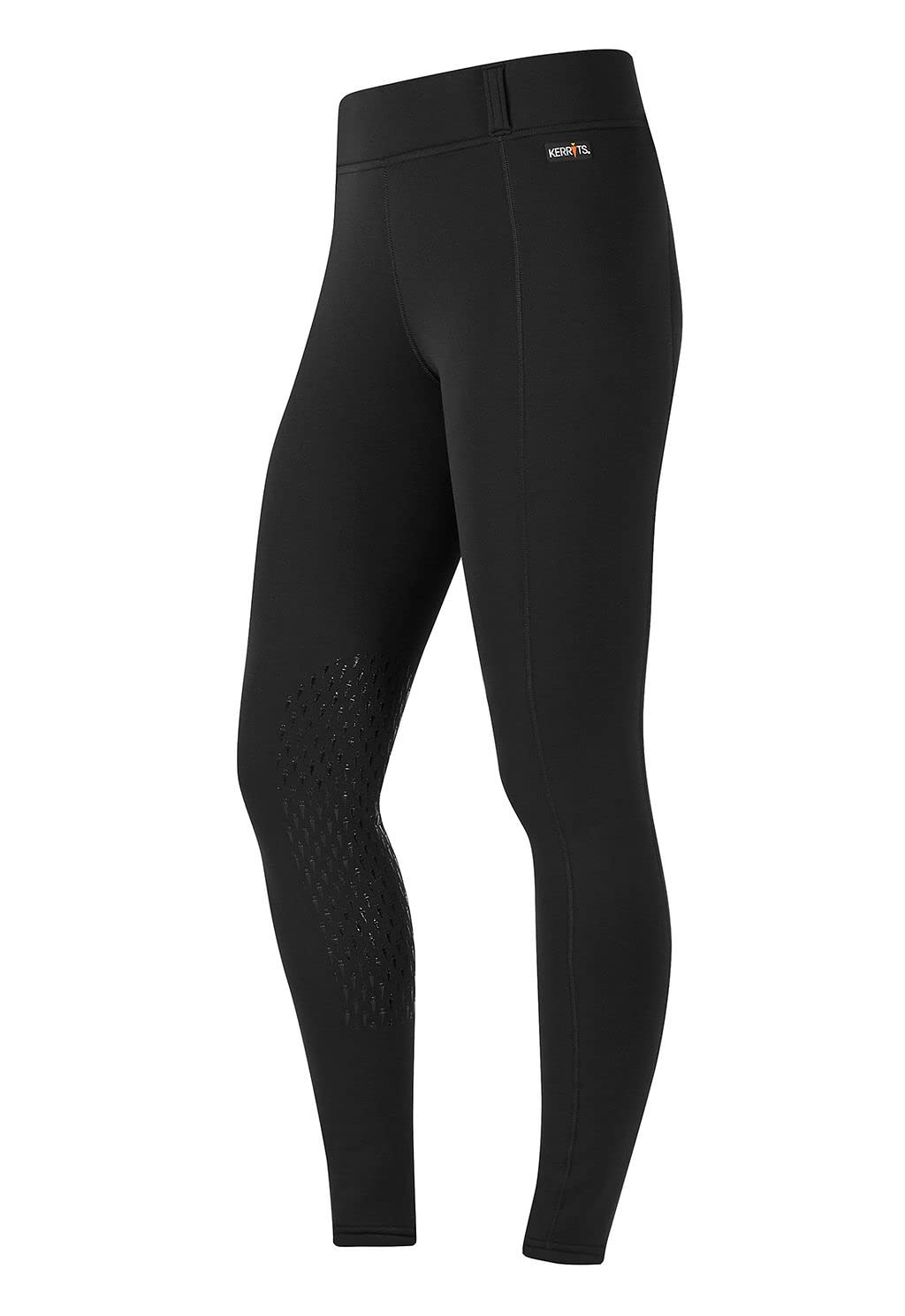 Kerrits Women's Sit Tight Wind Pro Knee Patch Winter Horse Riding Tights - Warm Polartec Equestrian Breeches with Phone Pocket for Cold Weather Riding & Outdoor Activities