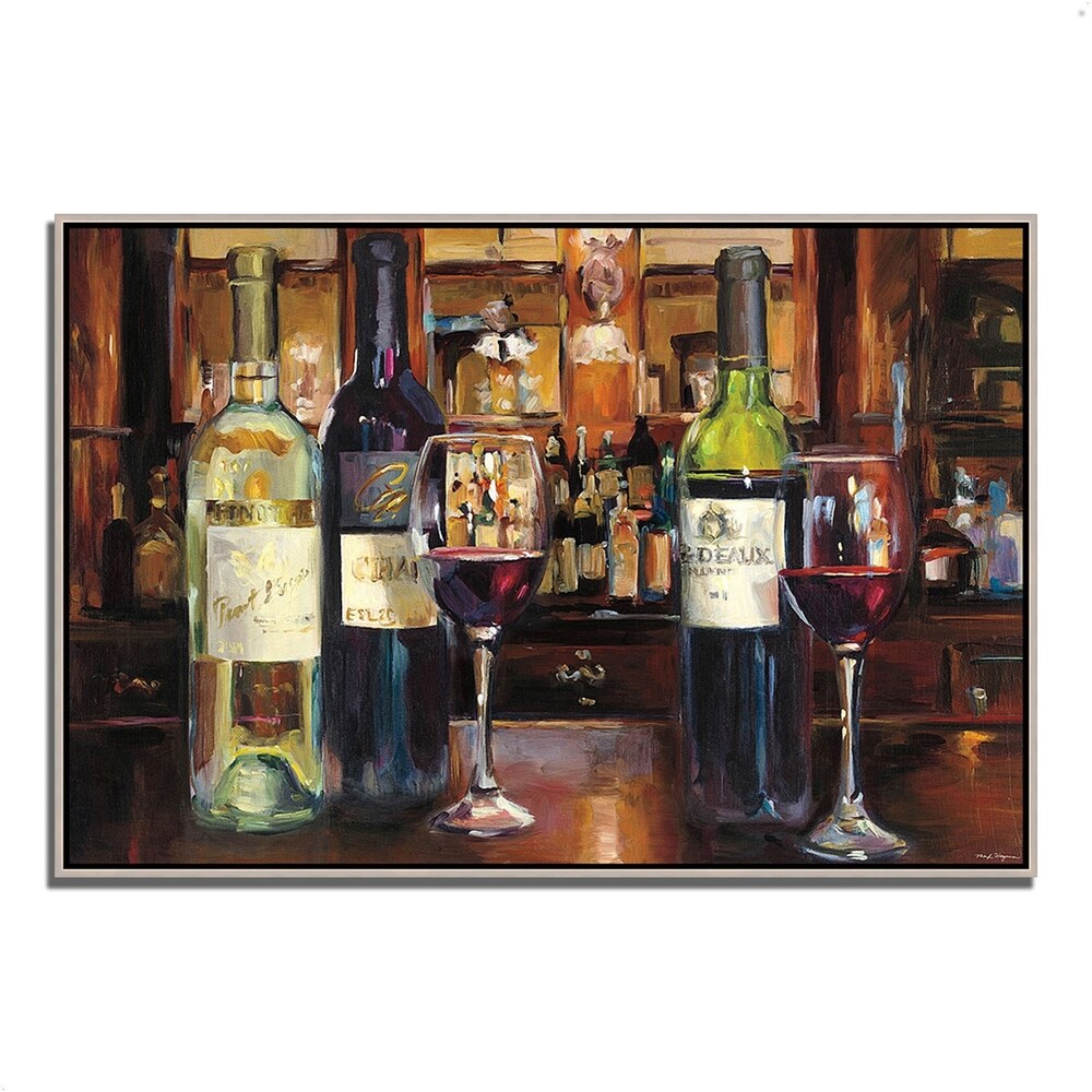 Fine Art Giclee Print 'A Reflection of Wine' by Marilyn Hageman - Gallery Wrap Canvas Wall Art Ready to Hang - Perfect for Dining Room, Living Room or Wine Cellar Decor
