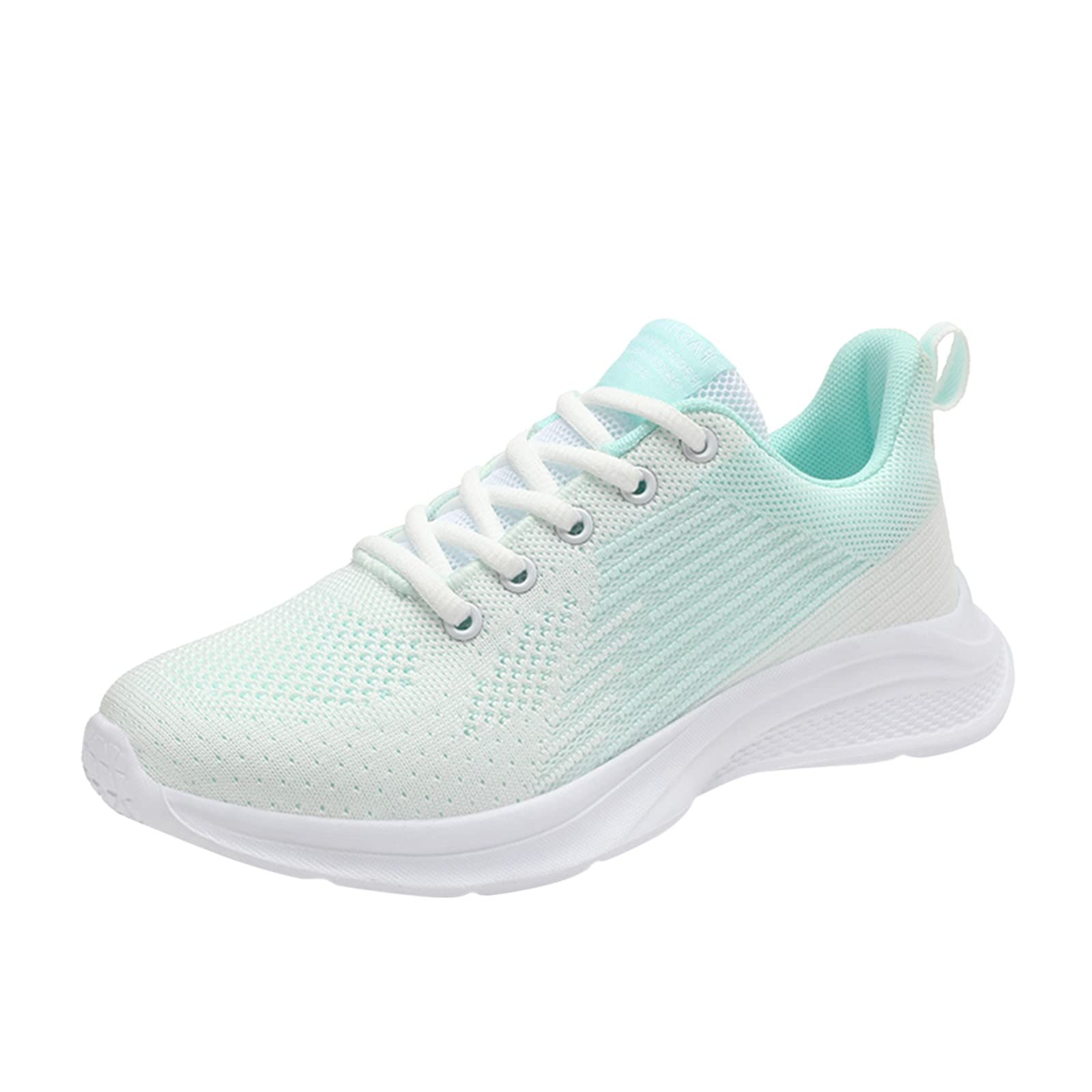 YUHAOTIN Women's Peep-Toe Flat Sneakers - Breathable Mesh Running Shoes with Lace-Up Design | Wide Width Comfort for Walking, Jogging & Casual Wear | Fast Shipping