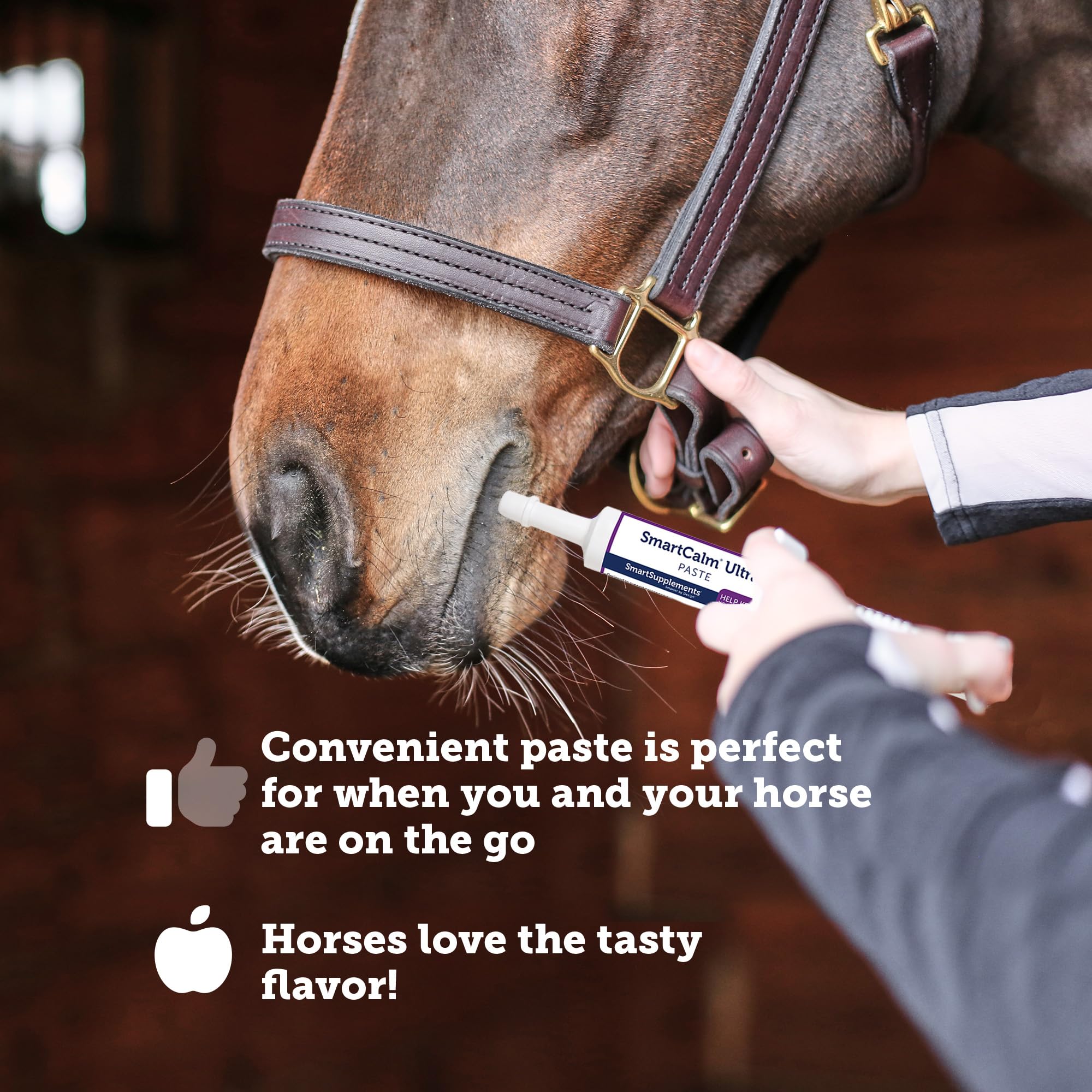 SmartCalm Ultra Paste Calming Horse Supplements for Anxious & Skittish Horses - Natural Equine Stress Relief with No Added Herbs or Sugar - 6 Tubes for Training, Travel & Show Preparation