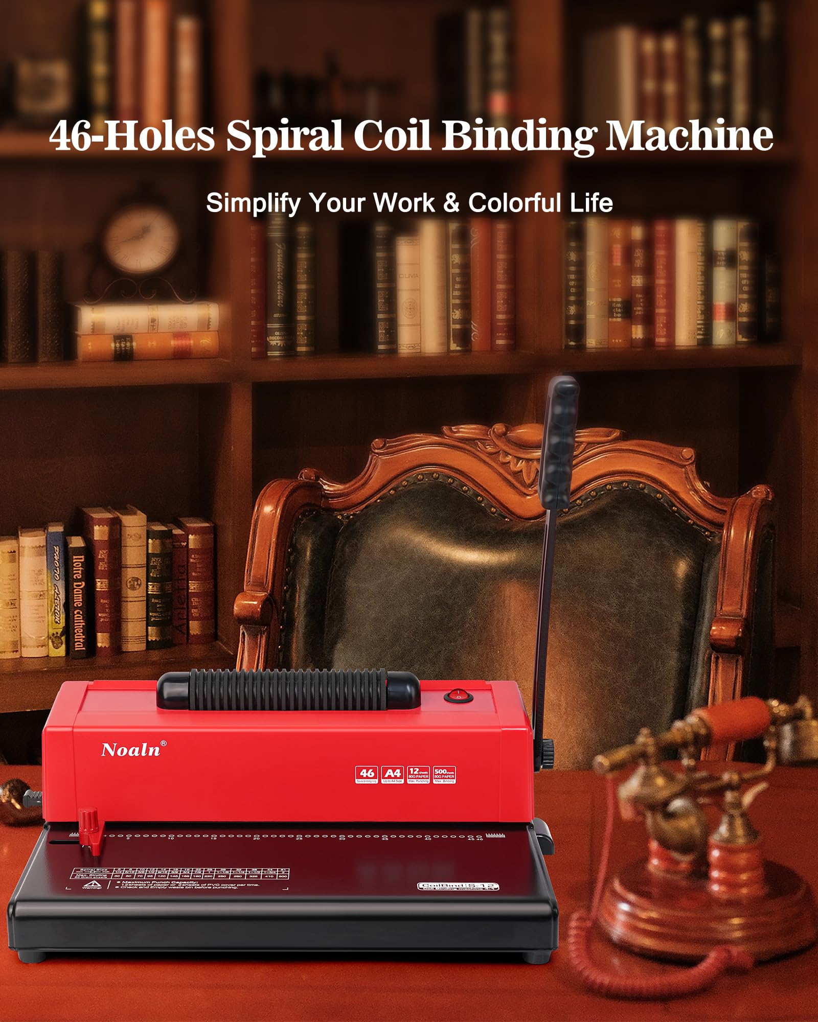 Pro Version 46-Hole Electric Spiral Coil Binding Machine | DIY Book Binder Kit with Coil Inserter | 4:1 Pitch | Includes 100pcs Comb Binding Spines & Crimper Plier | Perfect for School Projects, Office Documents & Home Crafting