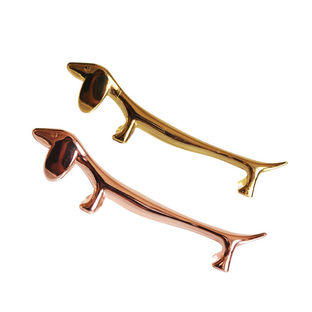 2pcs Metal Dog-Shaped Chopstick Rest Holder - Elegant Spoon & Fork Stand for Wedding, Christmas, New Year Dinner Party - Perfect Table Centerpiece Decoration for Asian Cuisine & Holiday Celebrations