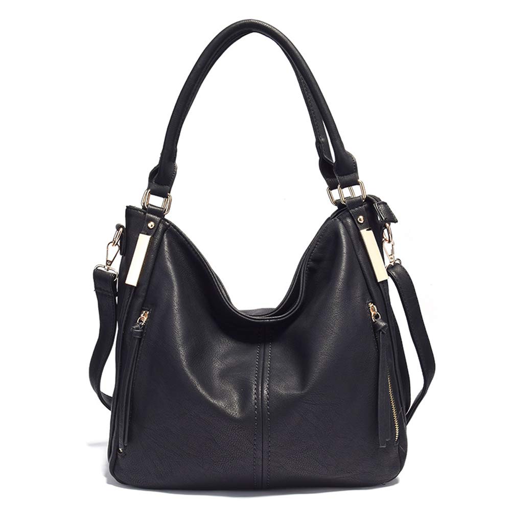 Mn&Sue Women's PU Leather Hobo Shoulder Bag - Large Top Handle Satchel Work Tote for Office, Travel & Everyday Use | Fashion Handbags & Purses