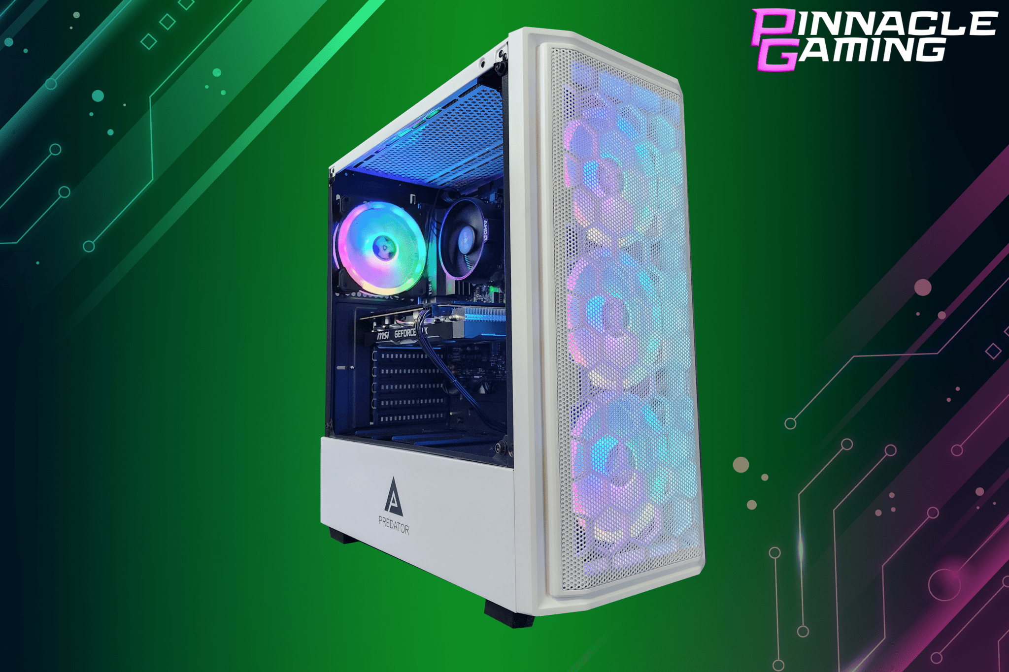 Custom Gaming Desktop PC - AMD Ryzen 5, 1TB SSD, 16GB RAM, NVIDIA RTX 3060, WiFi, White A520 Case - Perfect for Esports, Streaming & VR Gaming