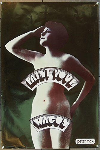 Original 1969 Paint Your Wagon Movie Poster 24x36 - Peter Max Gold Foil Artwork | Vintage Western Film Collectible for Home Theater & Man Cave Decor