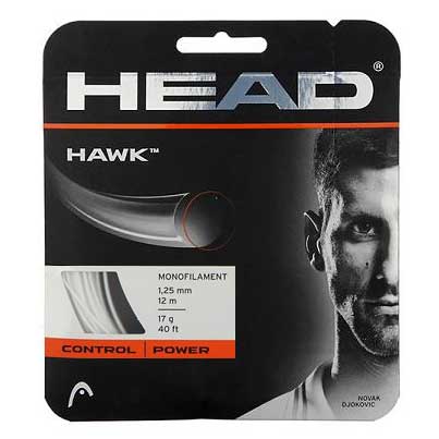 Head Hawk 17/1.25 Tennis String (White) - Premium Polyester Tennis Racket Strings for Enhanced Control & Durability | Perfect for Competitive Players & Tournament Play