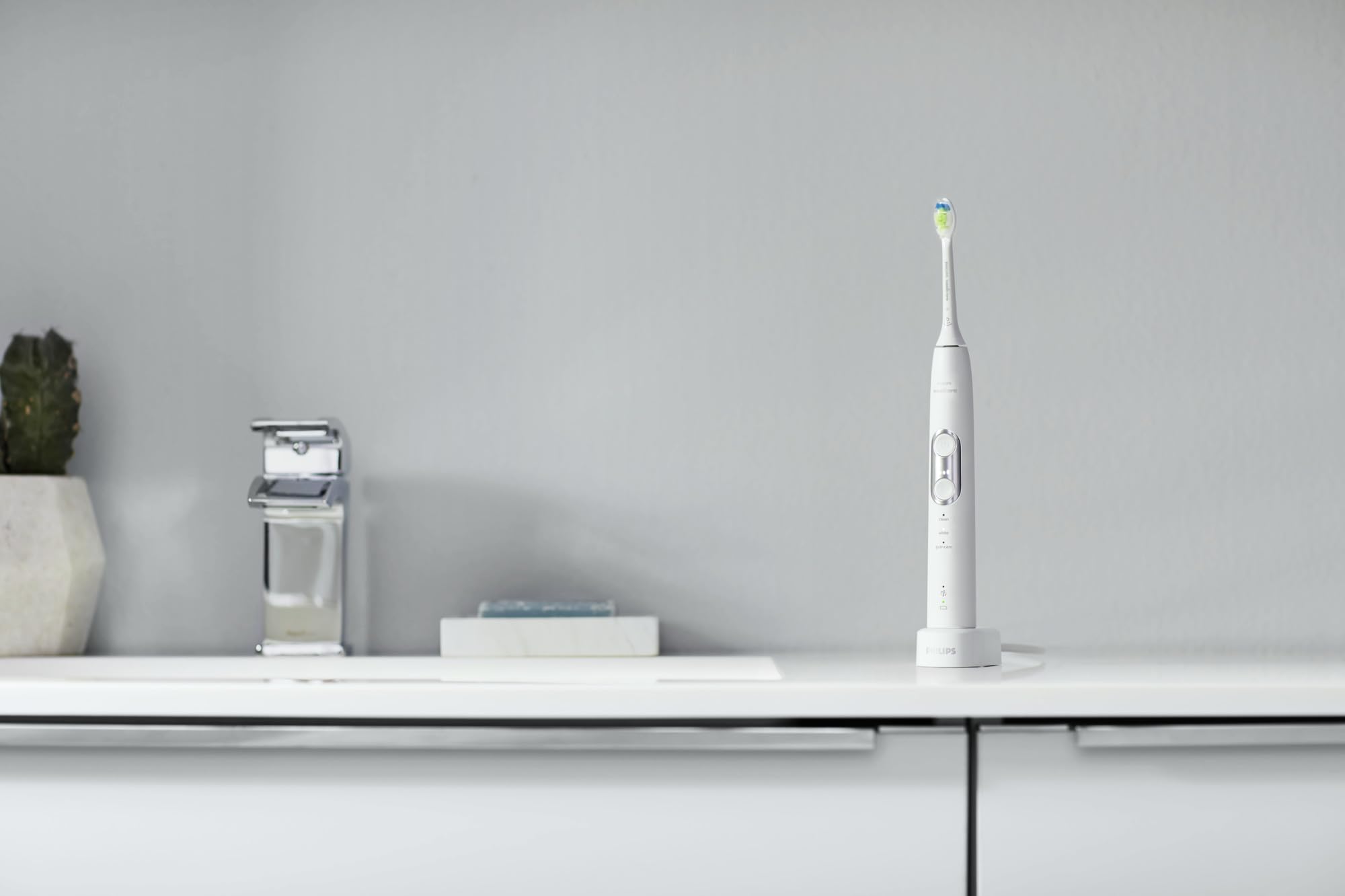 Philips Sonicare ProtectiveClean 6100 Rechargeable Electric Toothbrush - HX6877/21 | Whitening, Gum Care & Plaque Removal | 3 Modes, Pressure Sensor | Perfect for Travel & Daily Oral Hygiene (White)