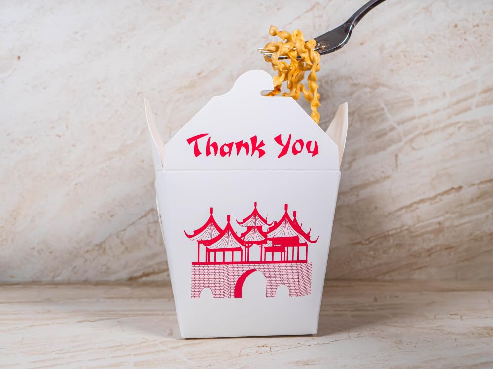 Chinese Take Out Boxes with Pagoda Design - 16 oz Food Containers for Party Favors, Catering & Events (Case of 360) | Perfect for Asian Cuisine, Wedding Buffets & Takeout Restaurants