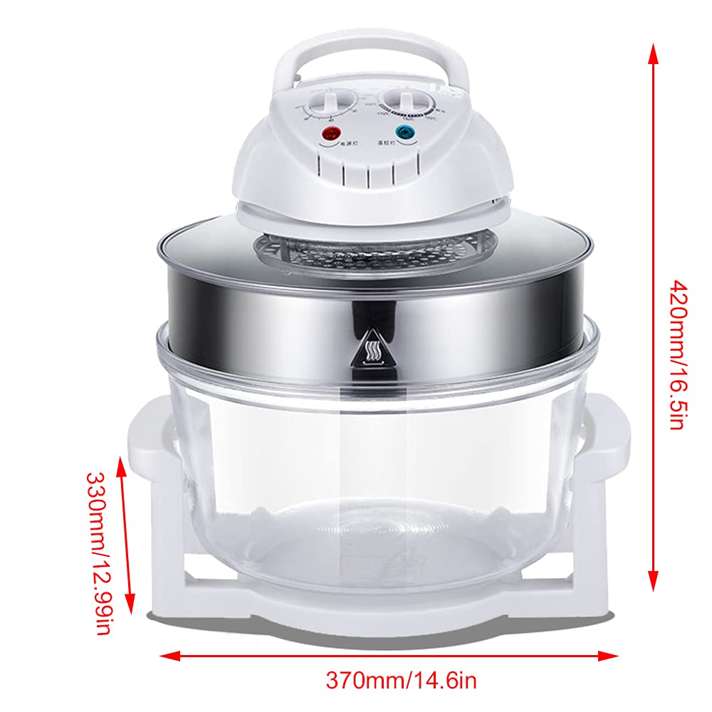 17L Air Fryer with Glass Infrared Convection Oven - 360° Even Heating, Healthy Pressure Cooking & Multi-Function Cookware for Home Kitchen | Perfect for Frying, Baking, Roasting & Meal Prep