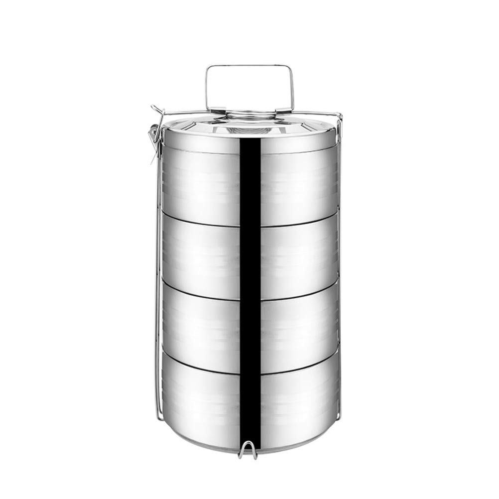 DOITOOL 4-Tier Stainless Steel Insulated Lunch Box for Men & Women - Leakproof Bento Box Food Container for School, Office & Picnic (12cm) - Perfect for Meal Prep, Work Lunch & Outdoor Activities
