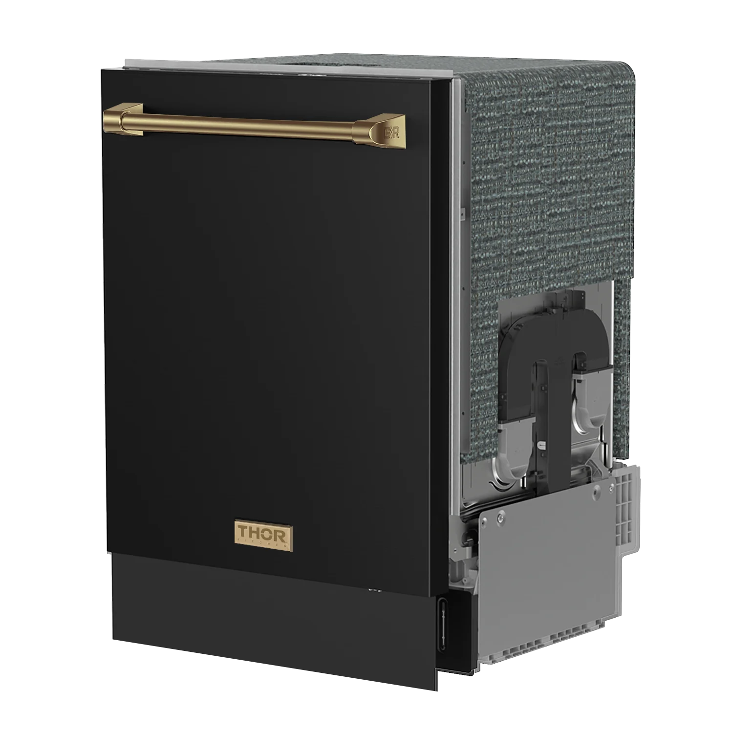 Gordon Ramsay by THOR Kitchen 24 Inch Built-In Dishwasher with Bronze Accents - Energy Efficient Stainless Steel Interior (Model DW24X8BA00 BRZ) - Perfect for Modern Kitchens and Open-Concept Homes