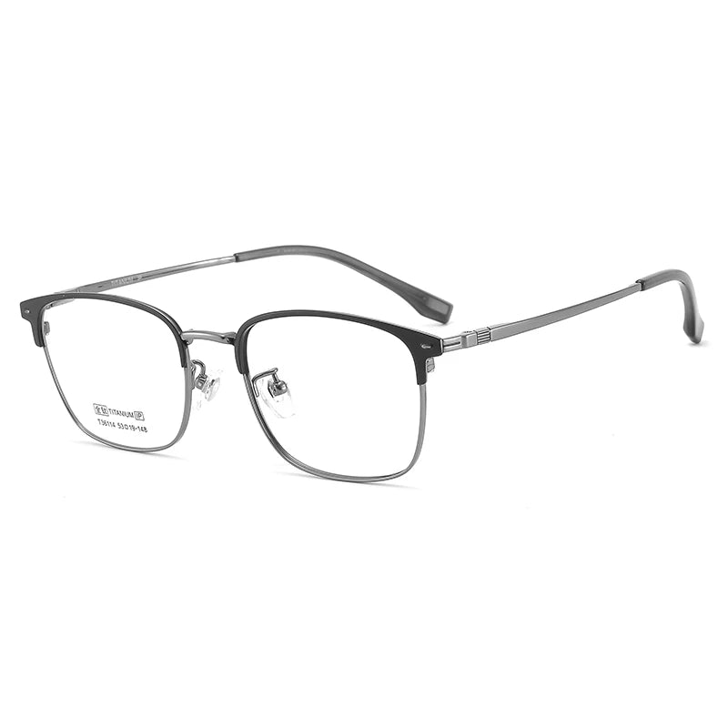 Bclear Unisex Full Rim Square Titanium Eyeglasses Frame 36114 - Lightweight Durable Glasses for Men & Women, Perfect for Reading, Work, and Everyday Wear