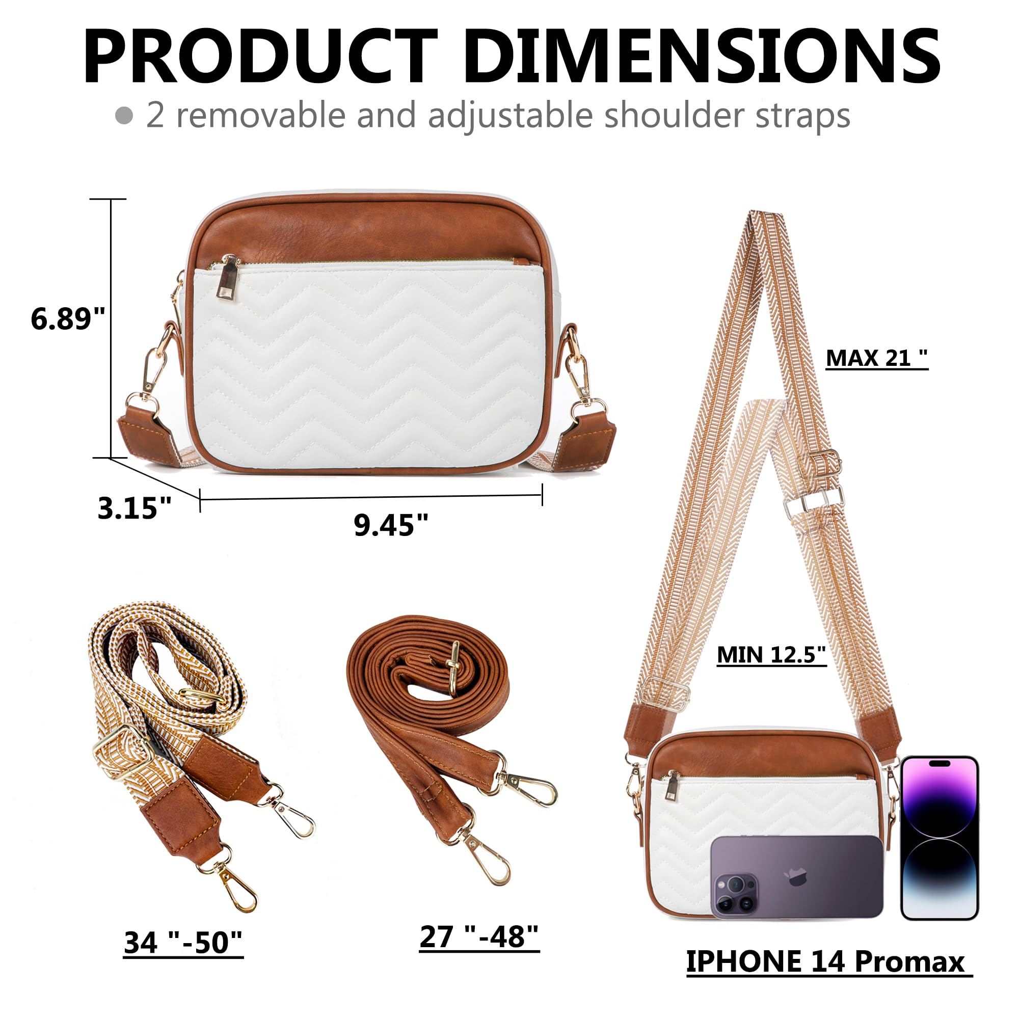 VODIU Genuine Leather Crossbody Bag for Women - Stylish Small Shoulder Purse with Adjustable Guitar Strap | Perfect for Daily Use, Travel & Casual Outings