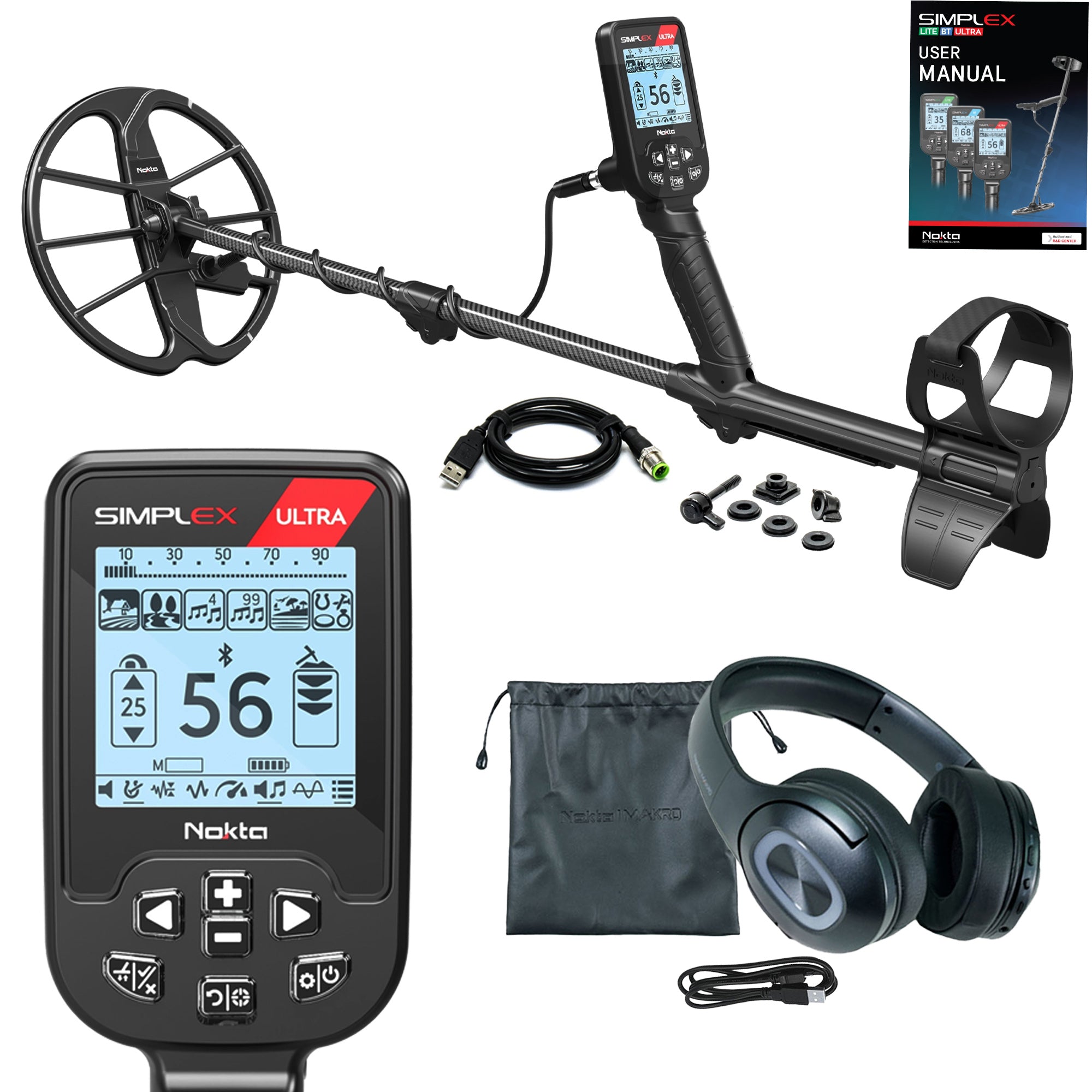 Nokta Simplex Ultra WHP Waterproof Metal Detector with 11