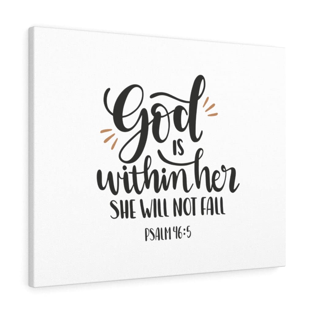 Christian Wall Art with Bible Verse - Psalm 46:5 Scripture Print for Home Decor, Ready to Hang, Perfect for Bedroom, Living Room & Church Gifts