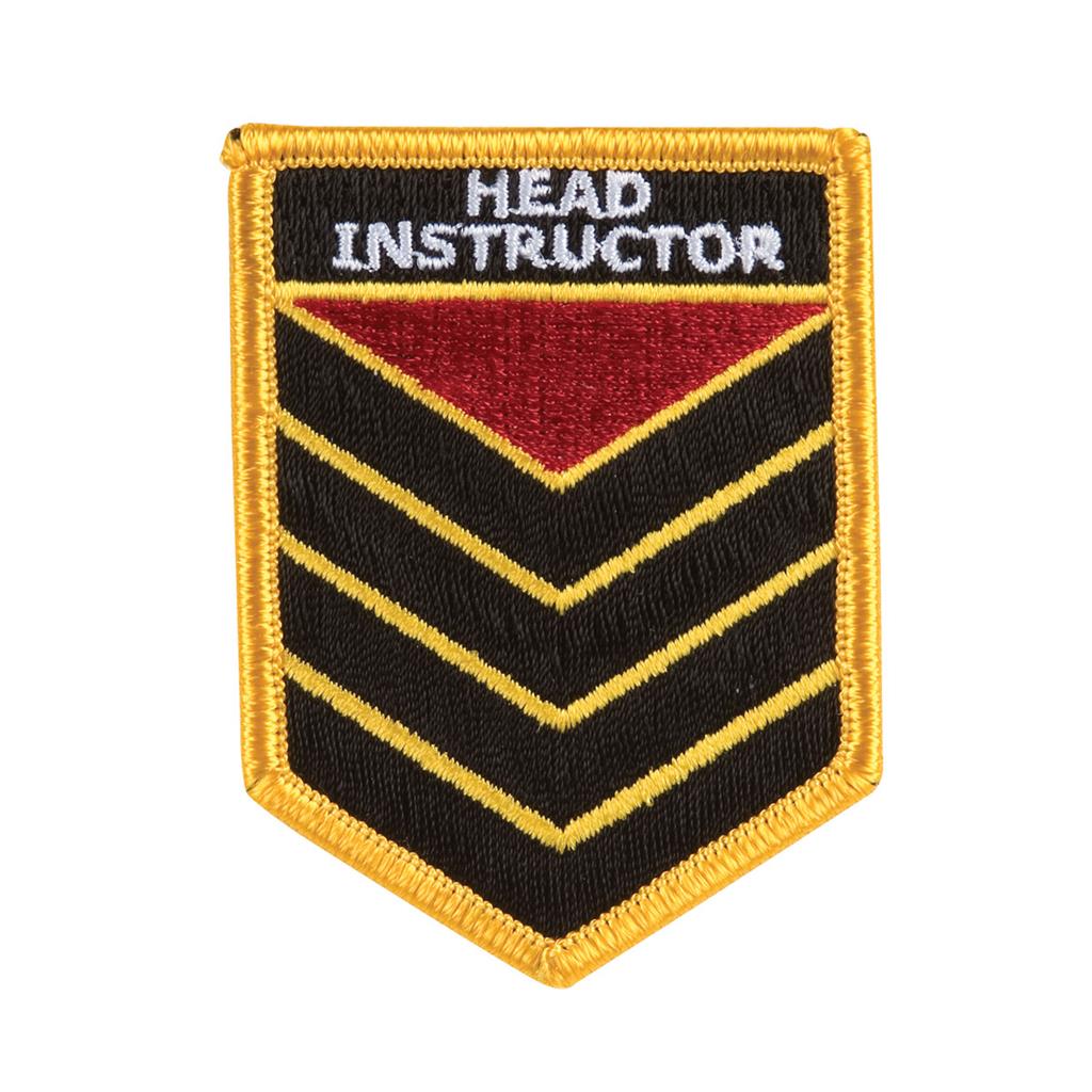 Head Instructor Shoulder Patch - Embroidered Military Style Badge for Martial Arts, Police & Security Training - Perfect for Uniforms, Jackets & Tactical Gear