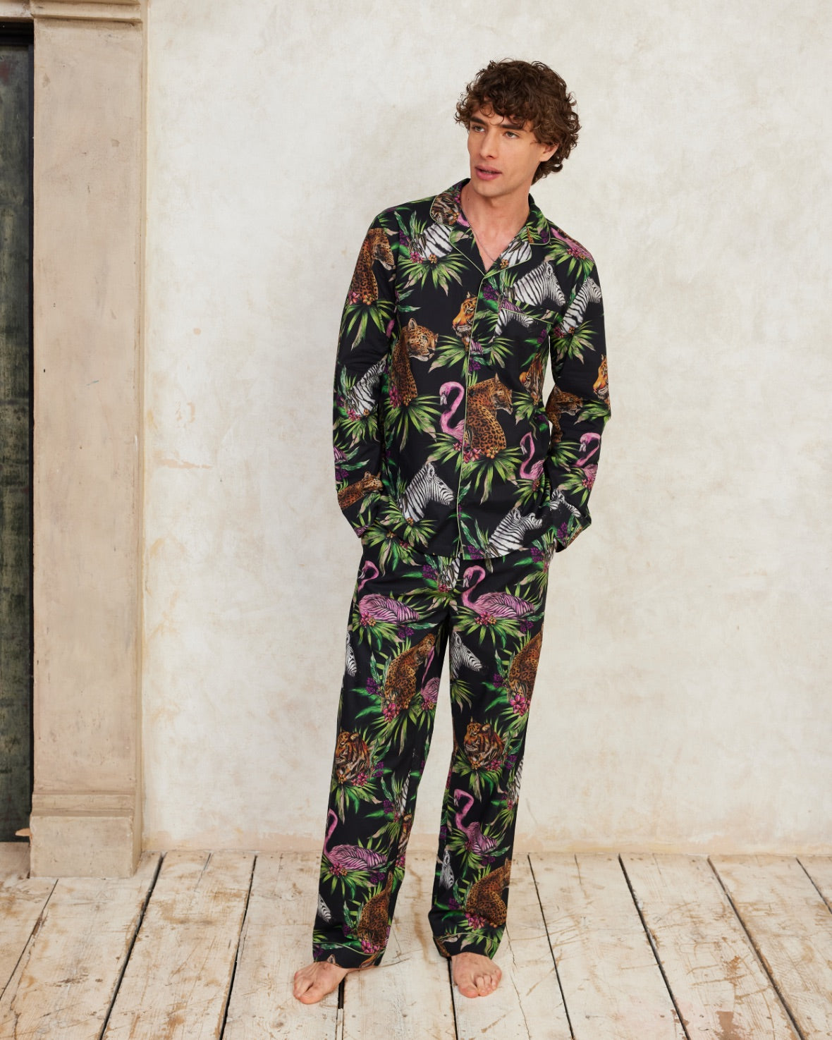 Organic Cotton Long Pajama Set for Women - Soft & Comfortable Wild Nights Print Sleepwear - Perfect for Relaxing at Home, Lounging & Gift Giving