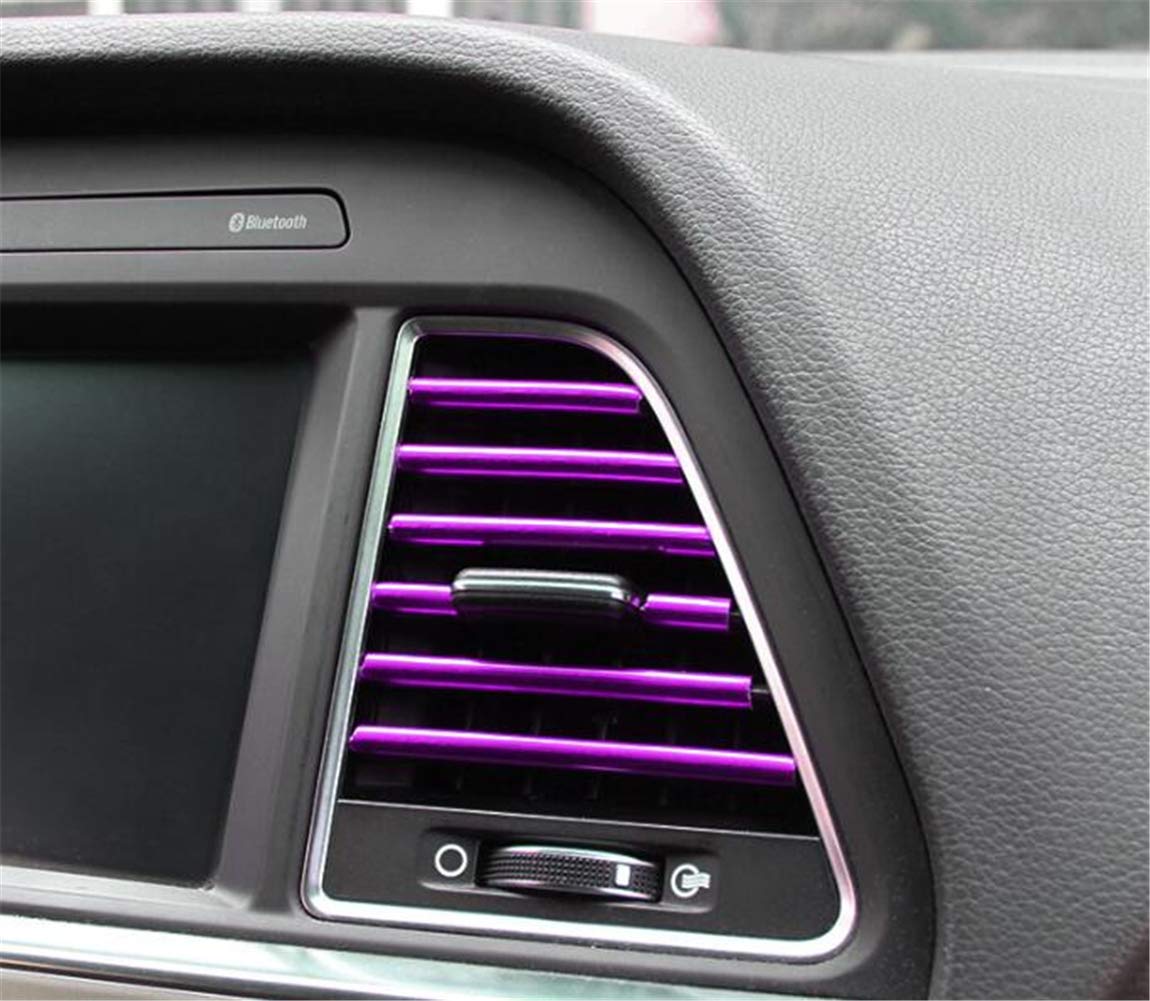 10 Pieces Chrome Car Ventilation Grille Decor - 20CM Air Conditioning Outlet Trim Strips for Interior Accessories | Universal Fit for Most Vehicles | Perfect for Car Customization & Style Upgrade