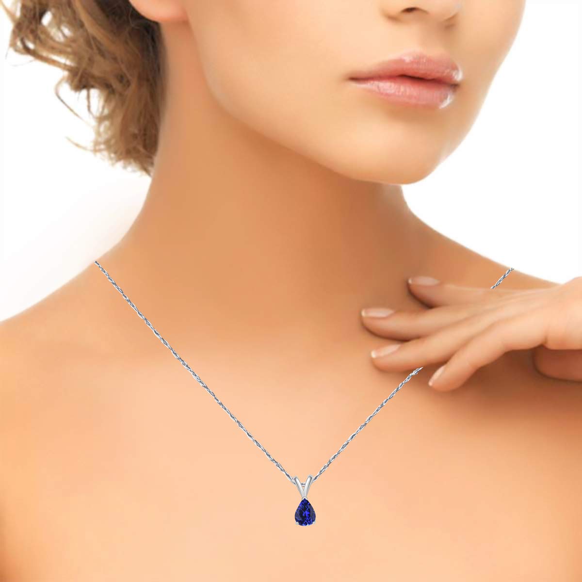 0.40 Carat Pear Tanzanite Pendant Necklace for Women - 14k White Gold 4-Prong Engagement Jewelry | Perfect for Anniversaries, Proposals & Special Occasions