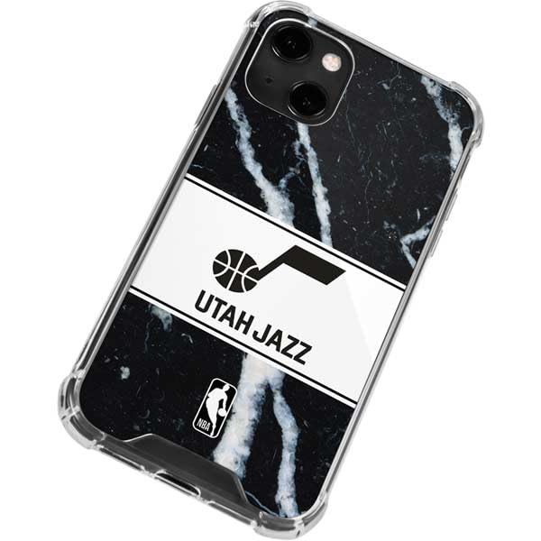 Official NBA Utah Jazz Marble Design Clear Phone Case for iPhone 13 - Durable Protective Cover with Scratch Resistance - Perfect for Basketball Fans, Sports Enthusiasts & Everyday Use