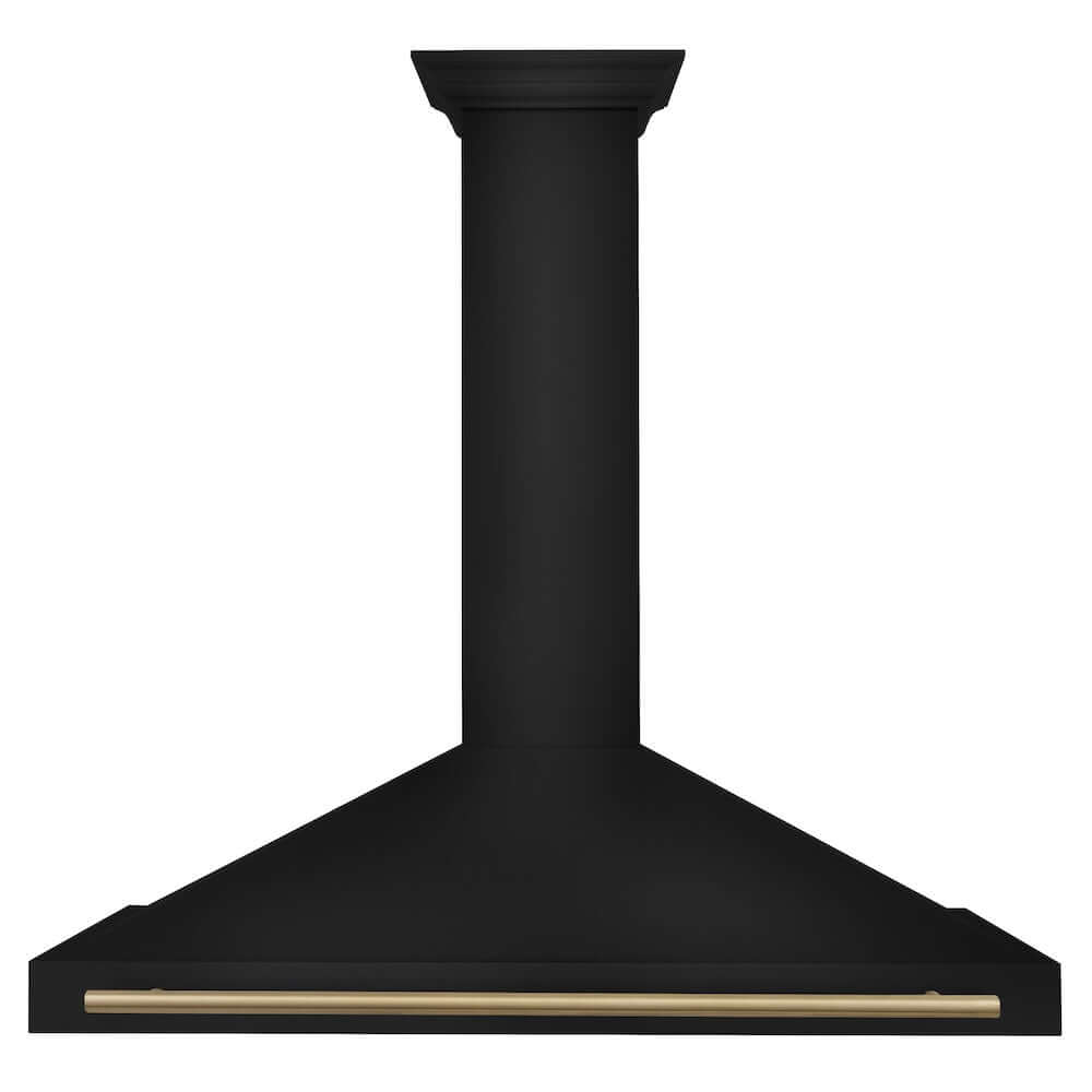ZLINE Autograph Edition 48 Inch Black Stainless Steel Wall Mount Range Hood with Accent Handle - Professional Kitchen Ventilation for Home Chefs (Model BSKB4Z 48) | Perfect for Modern Kitchens, Open Concept Homes & Gourmet Cooking