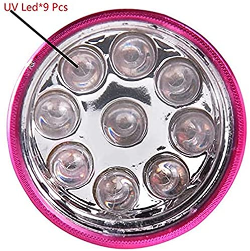 9 LED Handheld UV Light for Gel Nails - Mini Portable Nail Dryer Lamp with Flashlight for DIY Nail Art at Home, Salon & Travel (Pink) - Perfect for Manicures, Pedicures & Nail Decorations