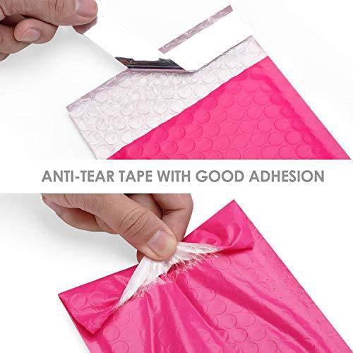 4x8 Bubble Mailer Padded Envelope - Waterproof Shipping Envelopes for Ecommerce, Small Business & Online Stores (Hot Pink) - Perfect for Shipping Jewelry, Cosmetics & Small Items