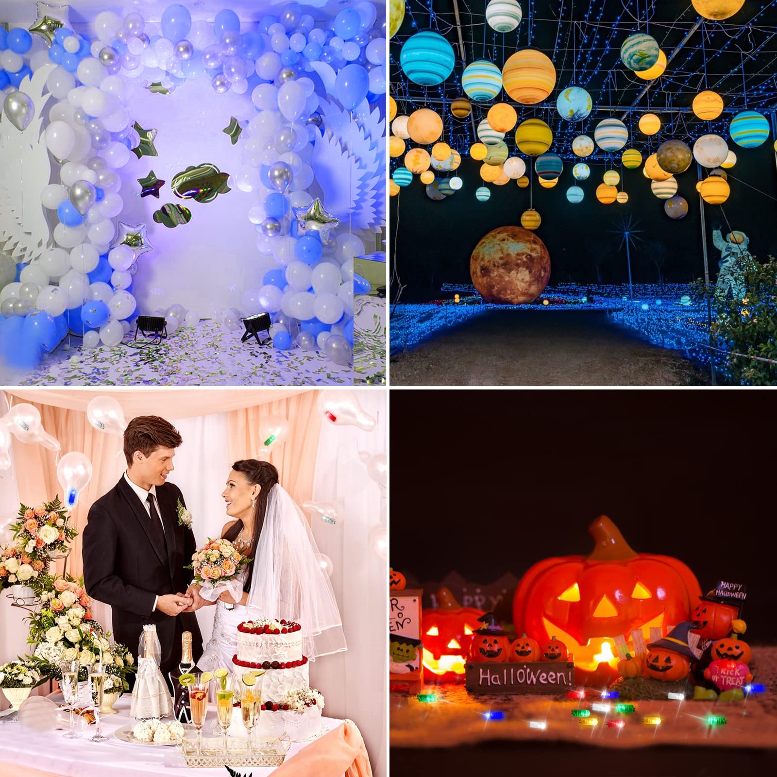 50 Pack LED Balloon Lights - Battery Operated Paper Lanterns for Wedding, Party, Birthday Decorations - Perfect for Indoor & Outdoor Events, Festivals, and Home Decor