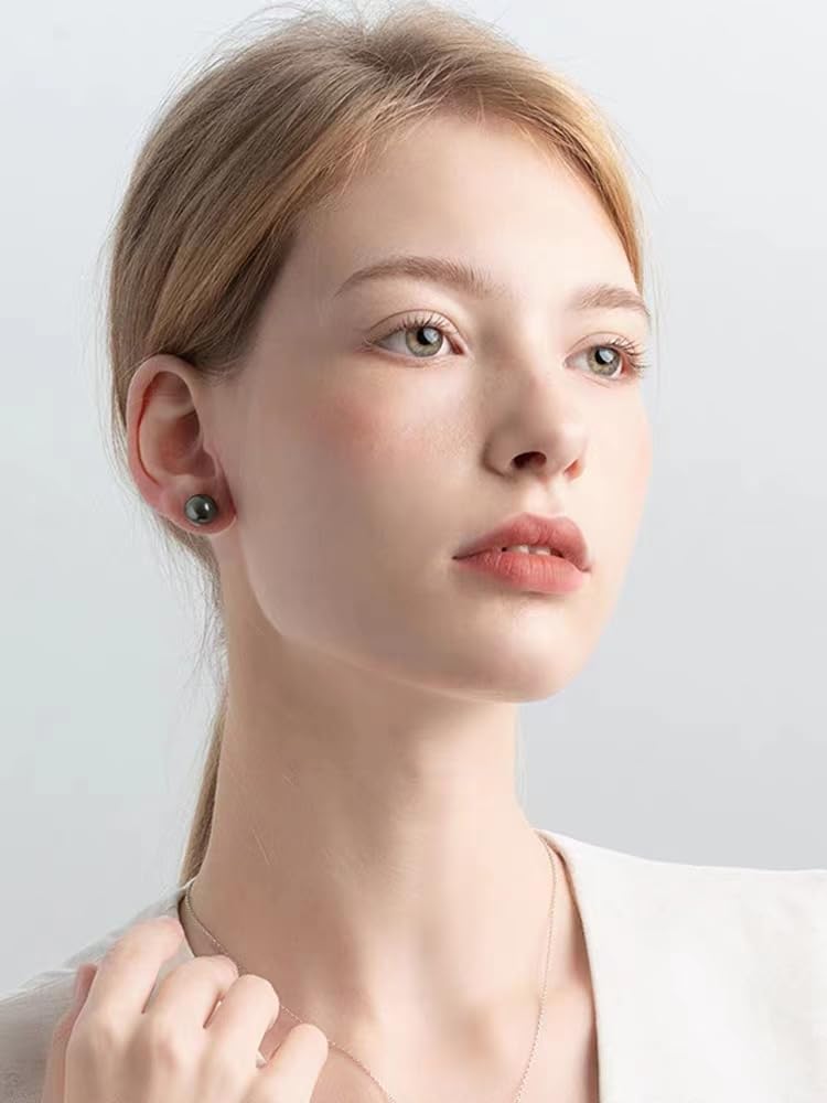 18K Gold Tahitian Black Pearl Stud Earrings for Women – Genuine Handpicked Natural Pearls – Elegant Anniversary, Birthday, Christmas, Mother's Day & Valentine's Day Jewelry Gift – Perfect for Weddings, Parties & Special Occasions