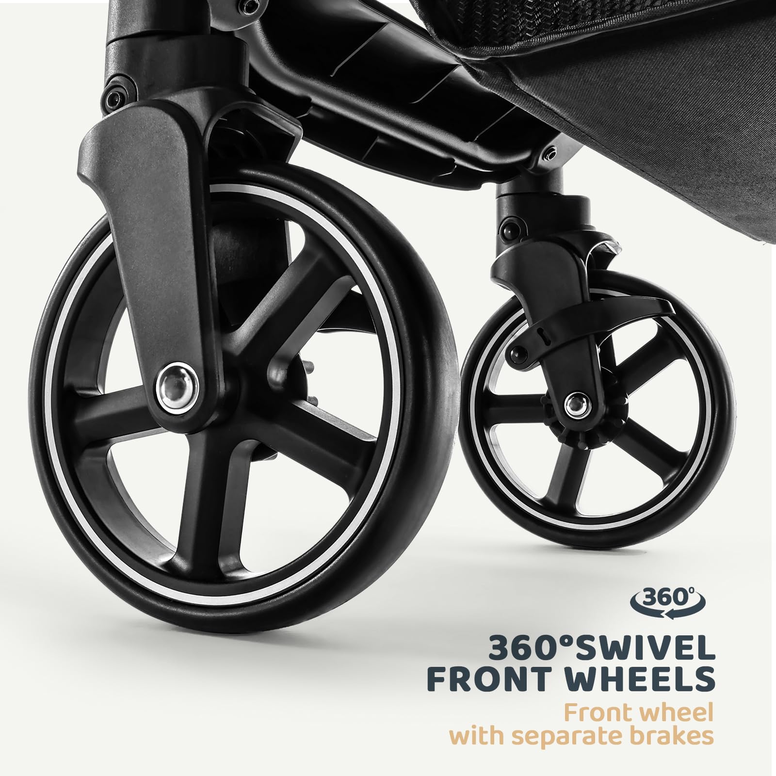 HARPPA Hugglo 2.0 Convertible Baby Stroller - Lightweight Travel Stroller for Infants & Toddlers 0-36 Months with Reversible Handle & UPF 50+ Sun Protection (Black) | Perfect for Shopping, Travel & Daily Walks