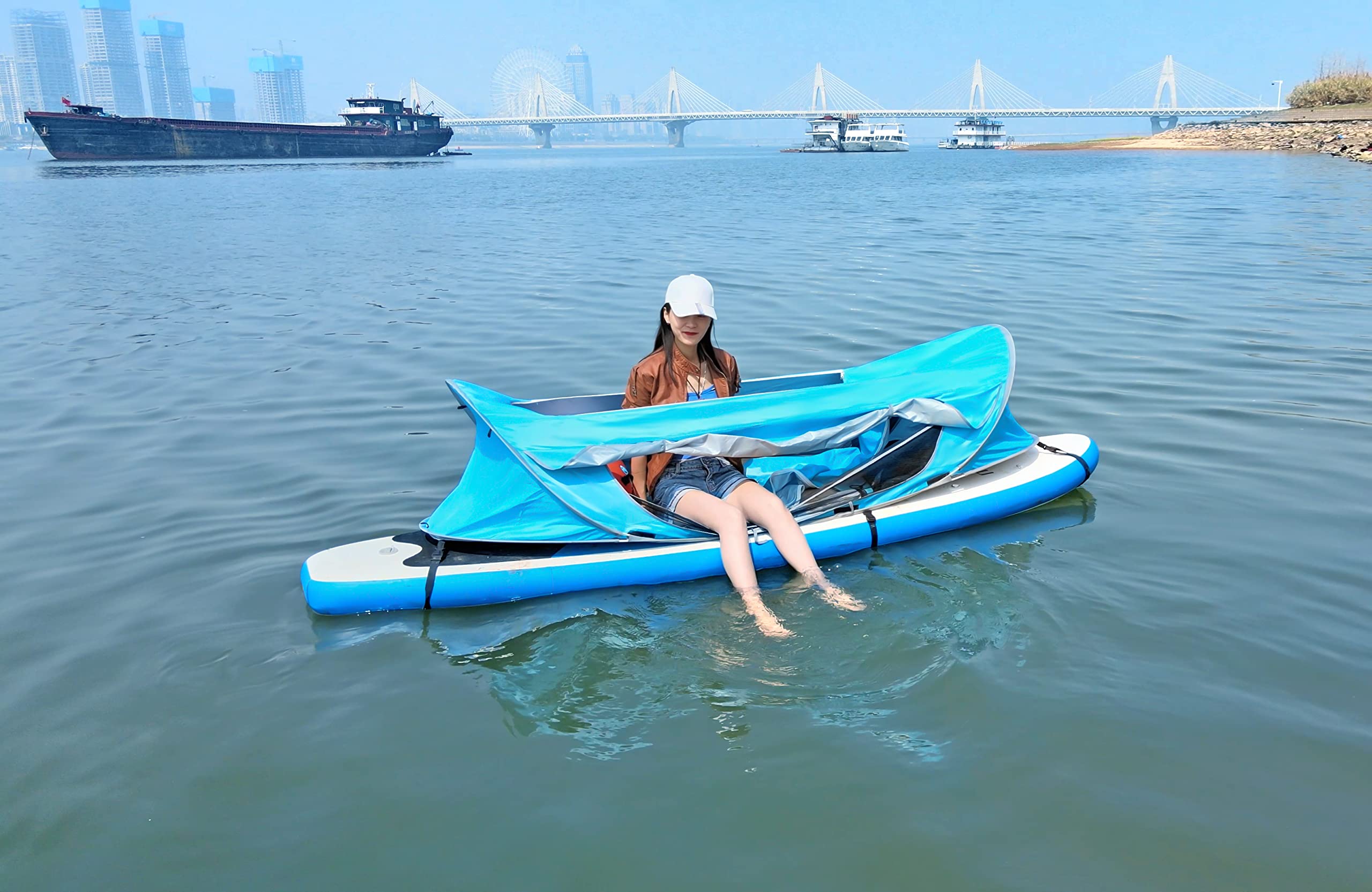 **Portable Stand Up Paddle Board Tent - Lightweight Pop-Up Shade Canopy for SUP, Camping, Fishing & Outdoor Adventures - Includes Carry Bag for Easy Travel & Storage**    *(Perfect for Beach Trips, Lakeside Relaxation, and Sun Protection on the Water!)*