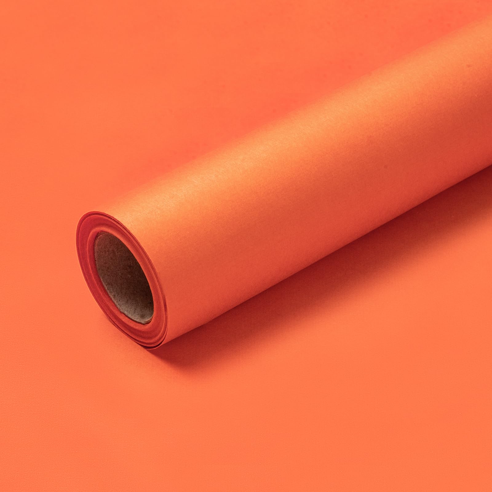 Premium Korean Solid Color Kraft Paper Roll - Eco-Friendly Gift Wrapping Paper for Flowers, Bouquets & Presents (Tangerine) | Perfect for DIY Crafts, Wedding Decor & Party Packaging