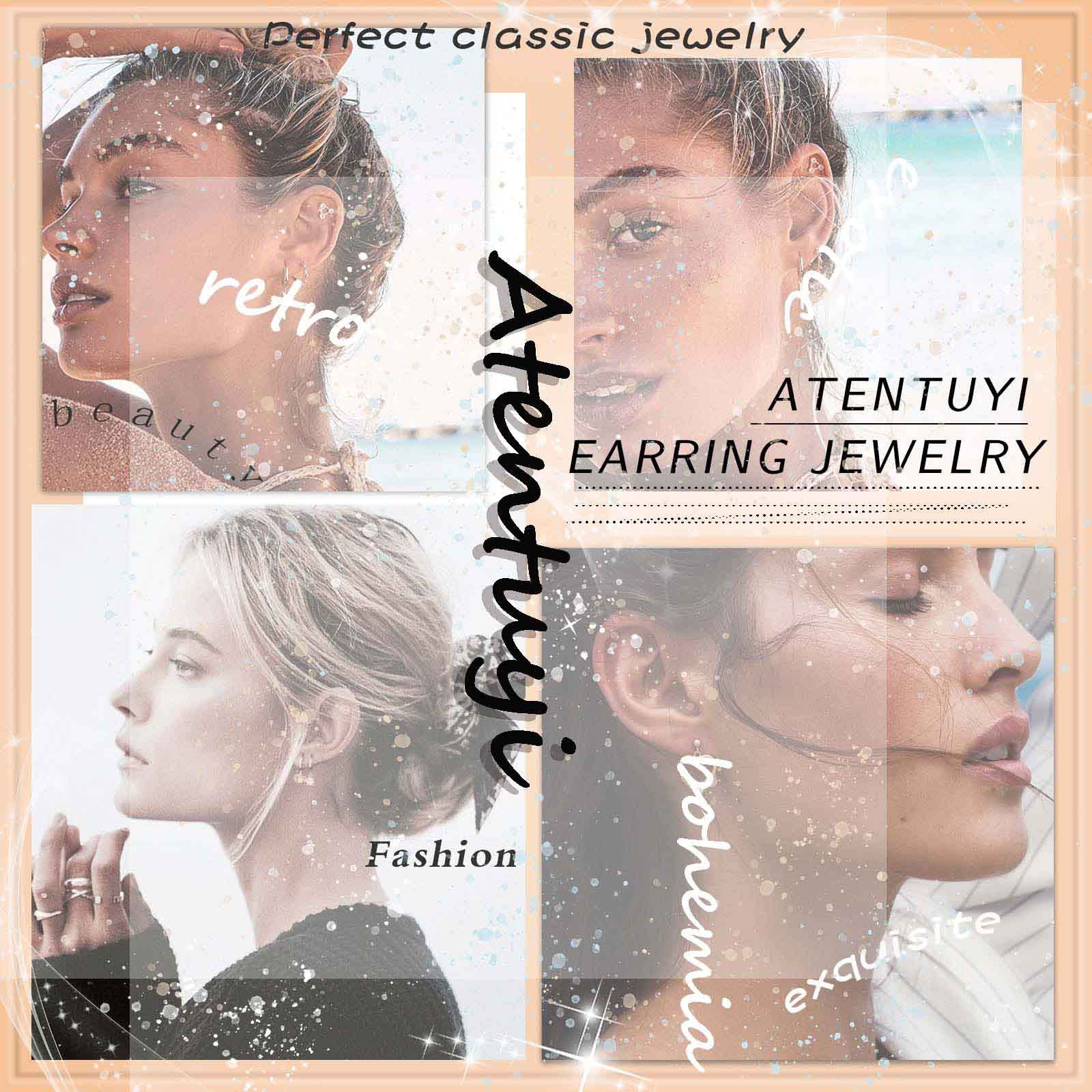 Atentuyi Silver Moon & Star Threader Earrings - Long Chain Drop Dangle Earrings with Tassel for Women & Girls | Perfect for Boho, Festival, and Everyday Wear