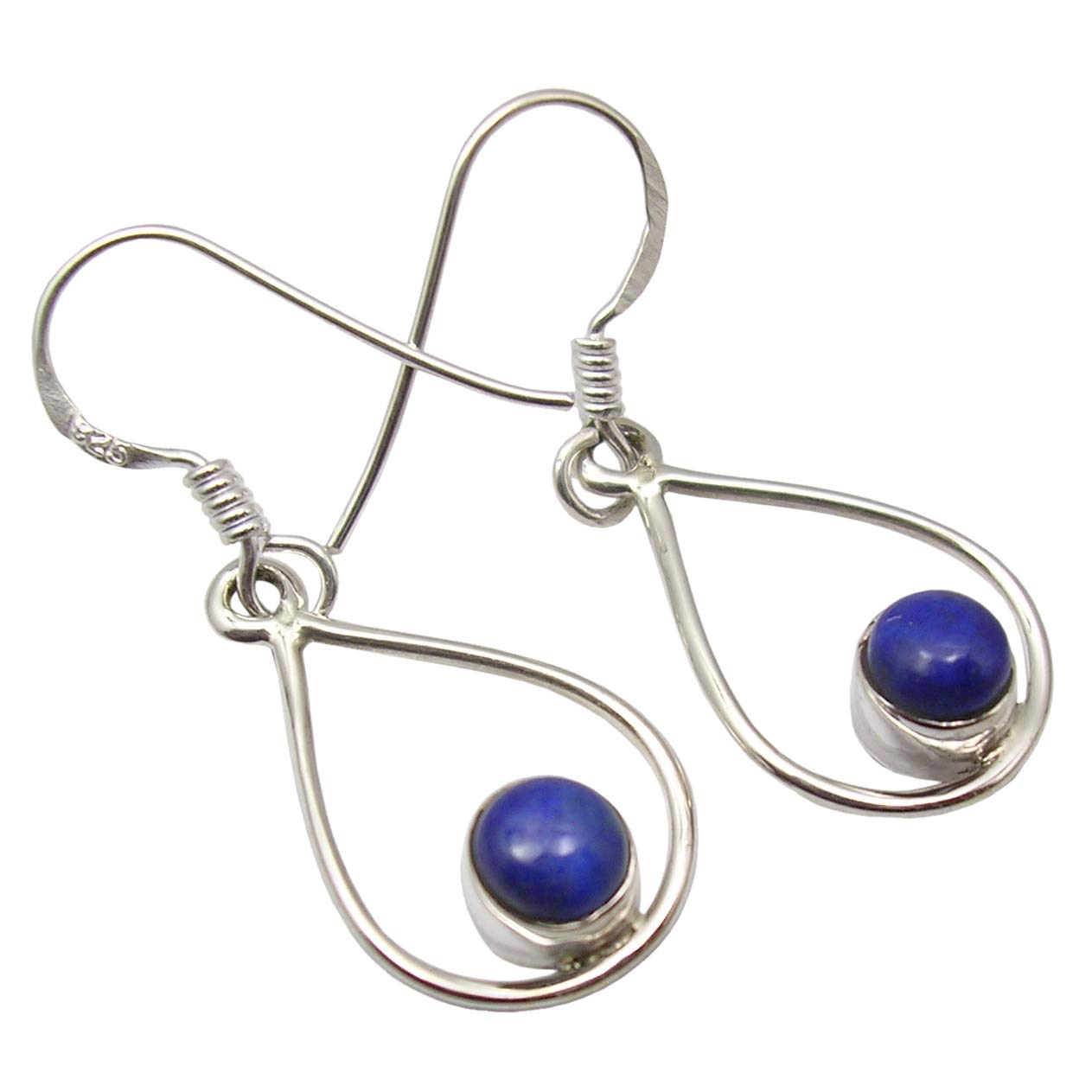 925 Sterling Silver Lazuli Earrings 1.4