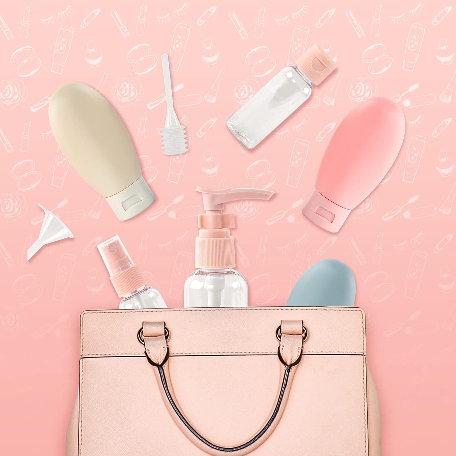 12Pcs Travel Bottle Set for Toiletries - Leak-Proof 60ml Squeezable Containers with Bag for Lotion, Shampoo & Skincare | Perfect for Air Travel, Gym, Camping & Vacation Essentials