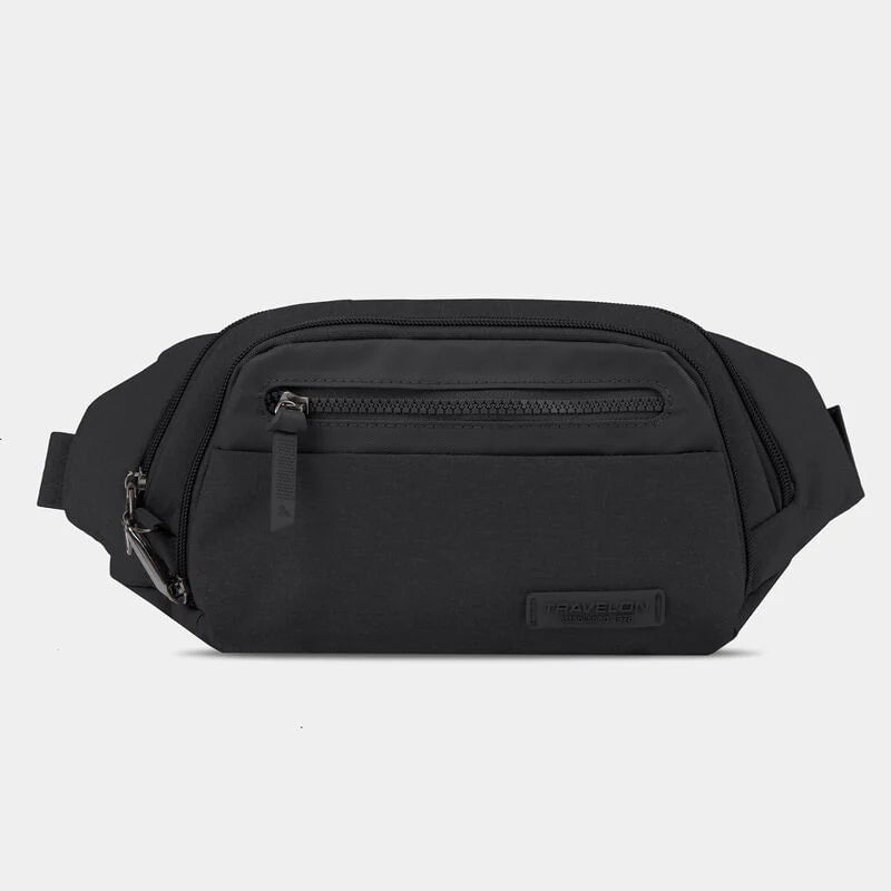 Travelon Anti-Theft Metro Waist Pack - Secure Crossbody Bag for Travel, Commuting & Outdoor Adventures | RFID Blocking & Slash-Resistant Design