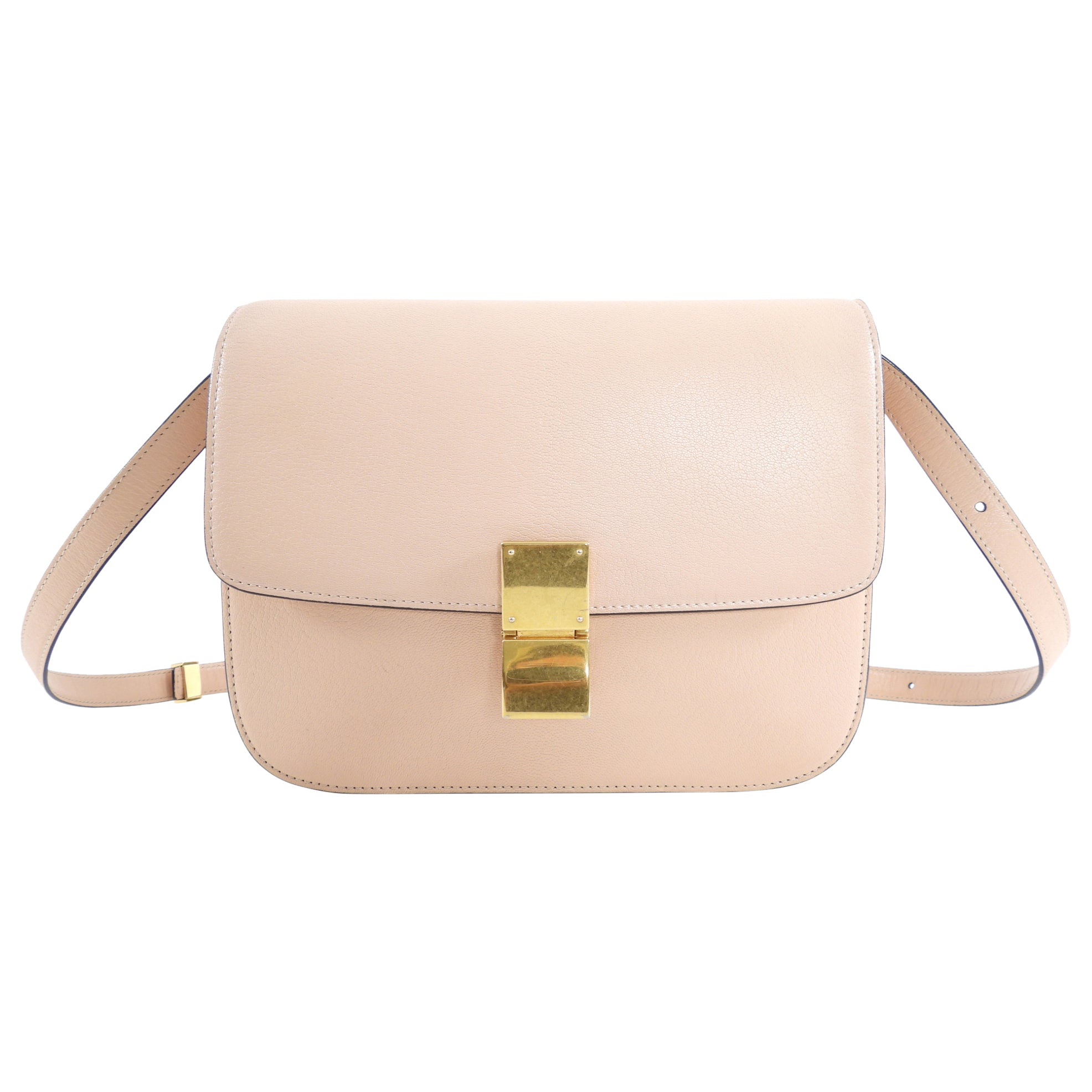 Celine Nude Calfskin Leather Medium Classic Box Bag - Luxury Designer Handbag for Women | Perfect for Work, Evening Events & Everyday Use