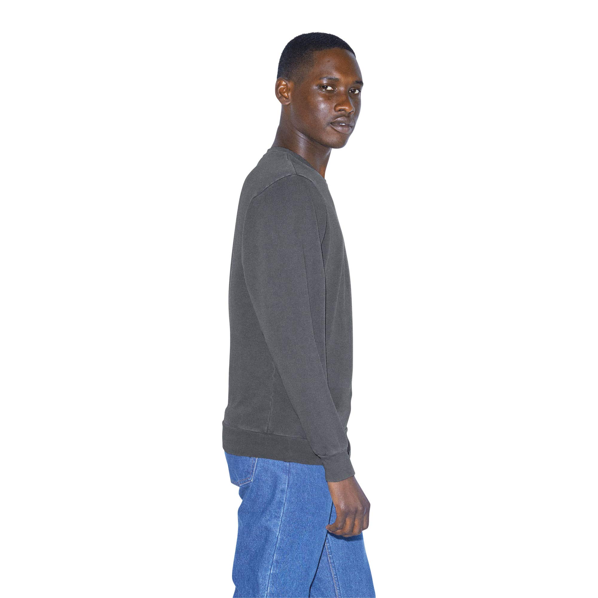 American Apparel Men's French Terry Long Sleeve Crewneck Sweatshirt | Soft Cotton Pullover Hoodie Alternative | Perfect for Casual Wear, Gym & Lounge