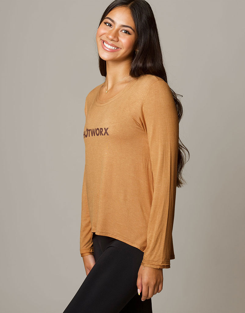 Sunday HOTWORX Long Sleeve T-Shirt for Women - Comfortable Workout & Lounge Wear for Yoga, Gym, and Casual Outfits