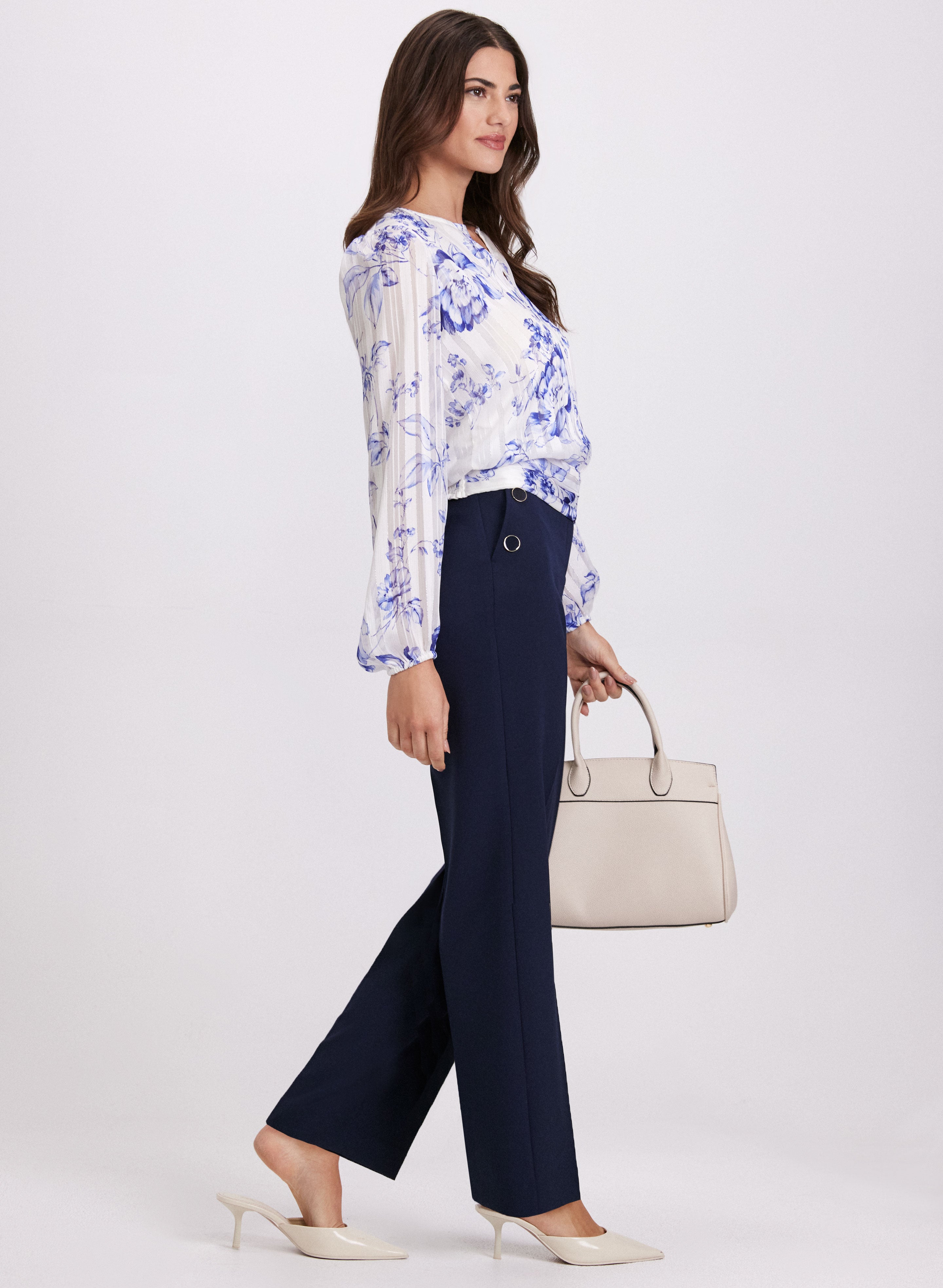 Emma Women's Straight Leg Pants - Comfortable Stretch Work Pants for Office & Business Casual Wear