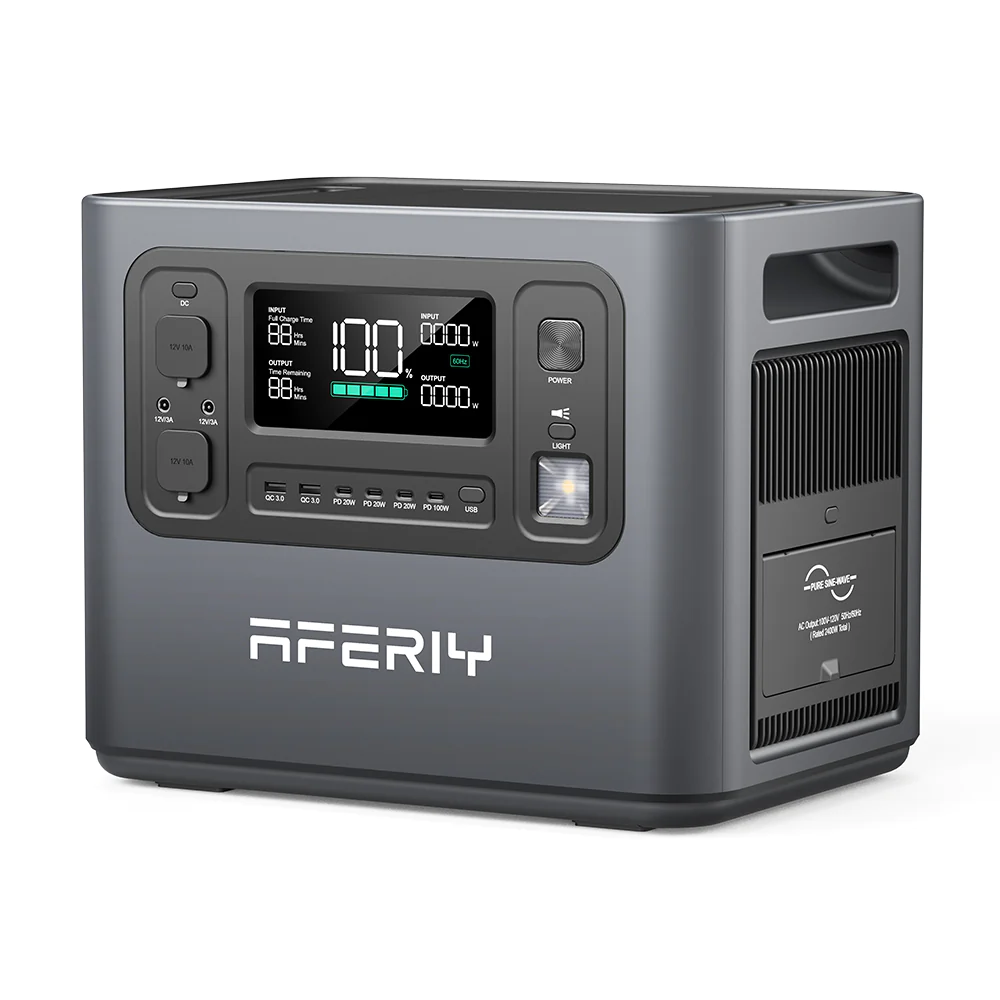 Aferiy AF P210 Portable Power Station 2400W/4800W LiFePO4 Battery 2048Wh - Solar Generator for Camping, RV, Emergencies & Off-Grid Power Supply