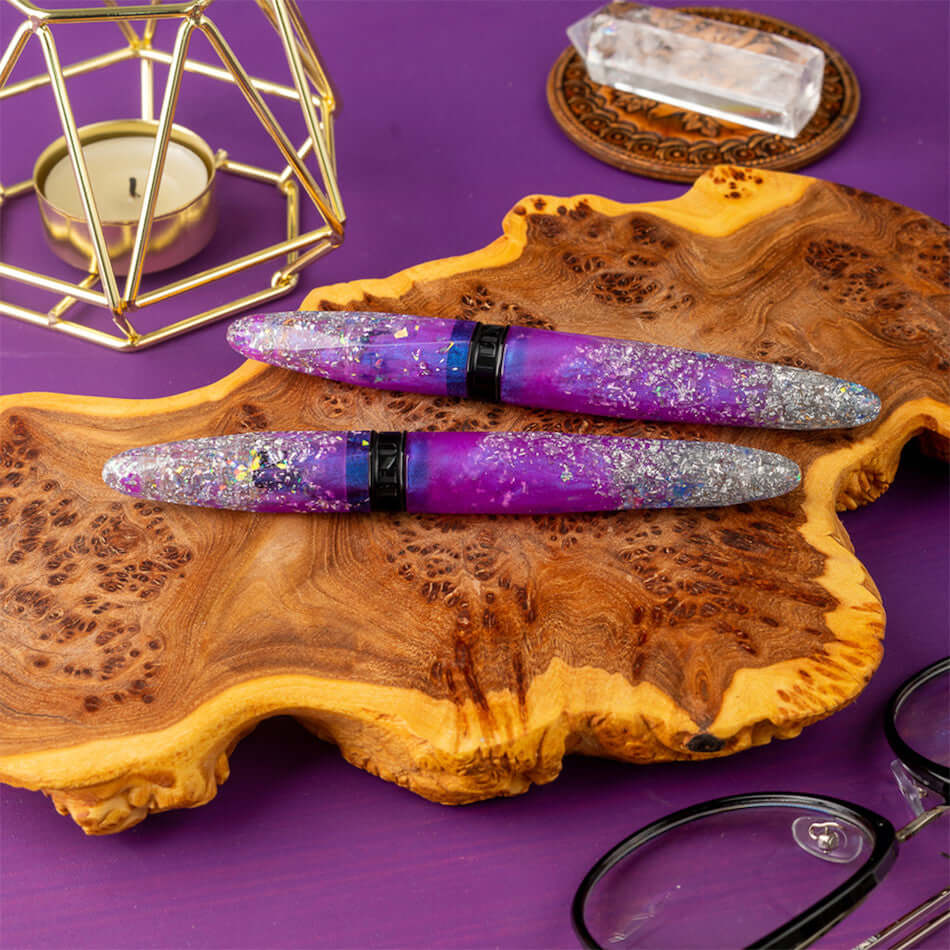 Benu Briolette Fountain Pen - Magenta Frost Finish, Medium Nib, Luxury Writing Instrument for Professionals & Collectors - Perfect for Signing Documents, Journaling & Gift Giving