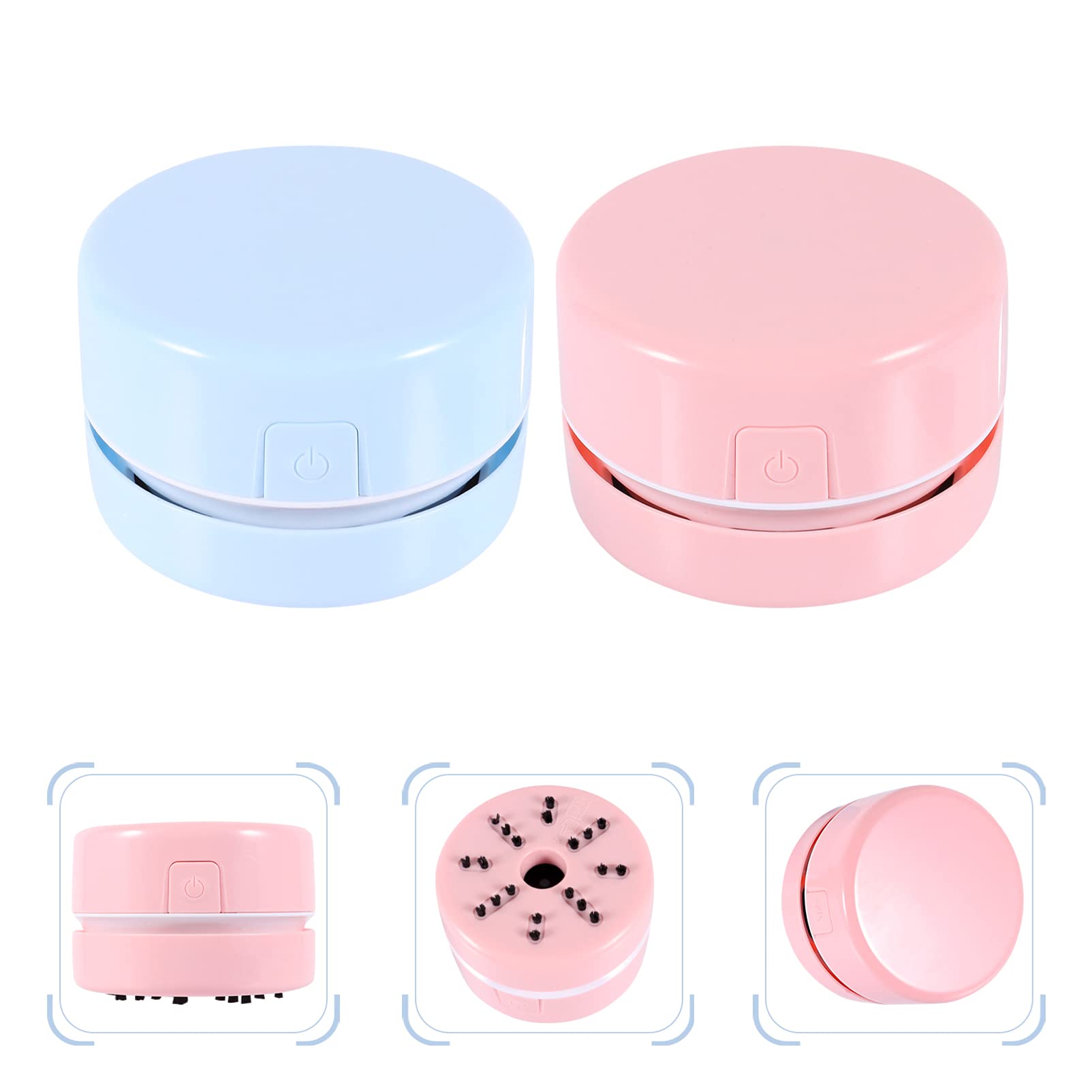 Healifty 2-Pack Mini Vacuum Cleaner - Portable Handheld Dust Buster for Crumbs, Pet Hair & Debris - Compact Desktop Vacuum for Home, Office, Car & Keyboard Cleaning