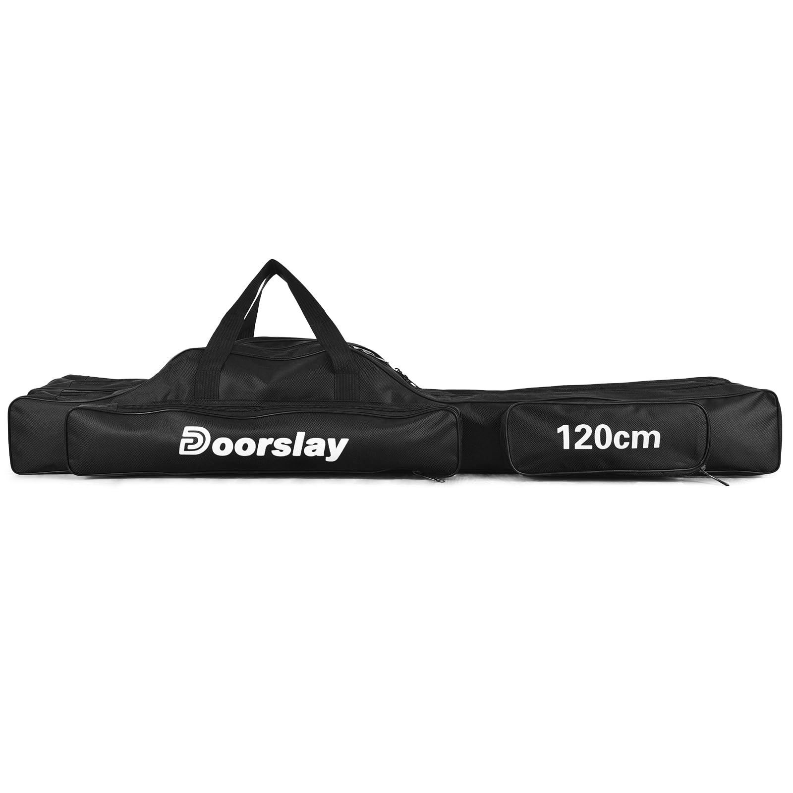 **Doorslay 3-Layer Oxford Waterproof Fishing Rod Case - Portable Folding Fishing Pole Storage Bag for Travel & Outdoor Fishing Gear - Perfect for Camping, Kayaking, and Beach Trips**