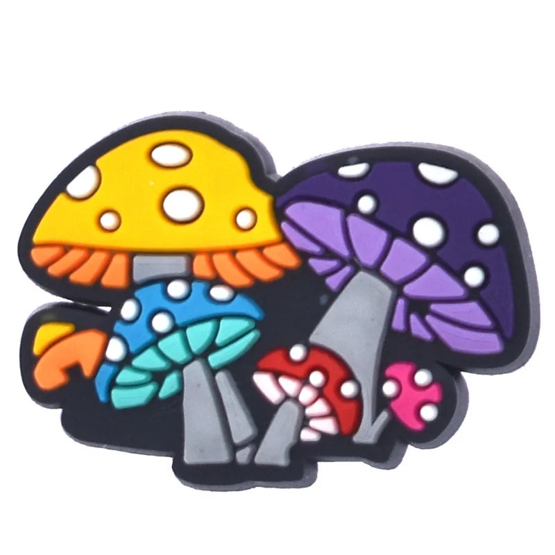 Mushroom Shoe Charms for Crocs - Cute Clog Decorations for Kids, Men & Women - Fun Shoe Accessories for Sandals, Jeans & Buckle Shoes - Perfect for School, Parties & Everyday Fashion