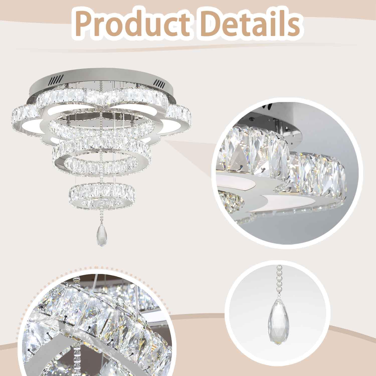 Modern Round Crystal Chandelier - 24