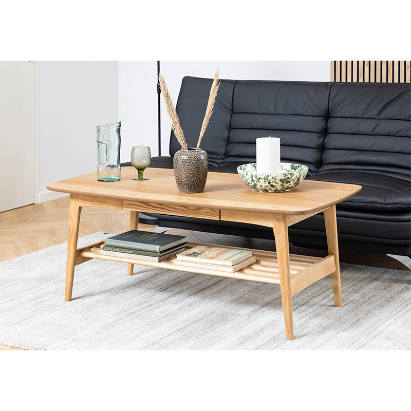 TALITA 130cm Rectangular Coffee Table - Natural Wood Finish for Living Room, Lounge & Office Decor