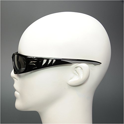 Edge SB117 Baretti Military Grade Safety Glasses - ANSI/ISEA & MCEPS Certified, UV 400 Protection, Anti-Scratch & Non-Slip Design, Black Frame with Silver Mirror Lens (5.04