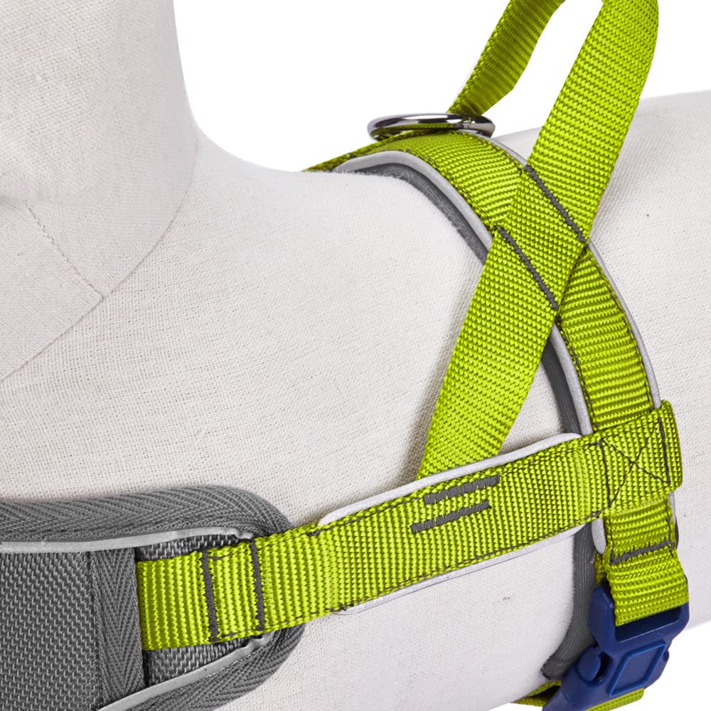 Blueberry Pet 8-Color Reflective Dog Harness with 3M Strips - Soft Neoprene & Nylon Padded Vest for Medium & Large Dogs - Adjustable Training & Walking Harness (Citrus Lime) - Perfect for Outdoor Adventures, Daily Walks & Pet Training Sessions